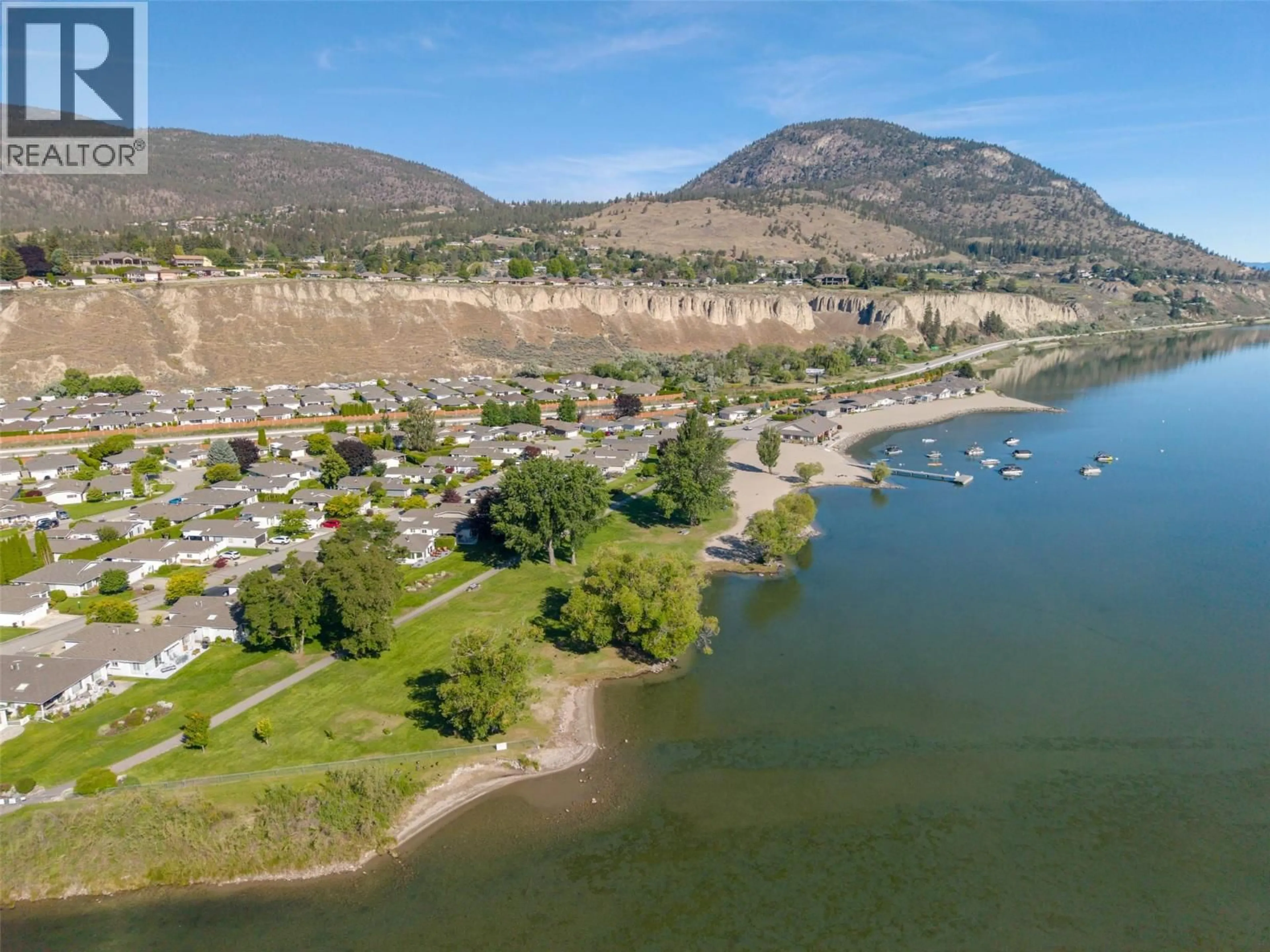 A pic from outside/outdoor area/front of a property/back of a property/a pic from drone, water/lake/river/ocean view for 331 FALCON DRIVE, Penticton British Columbia V2A8K6