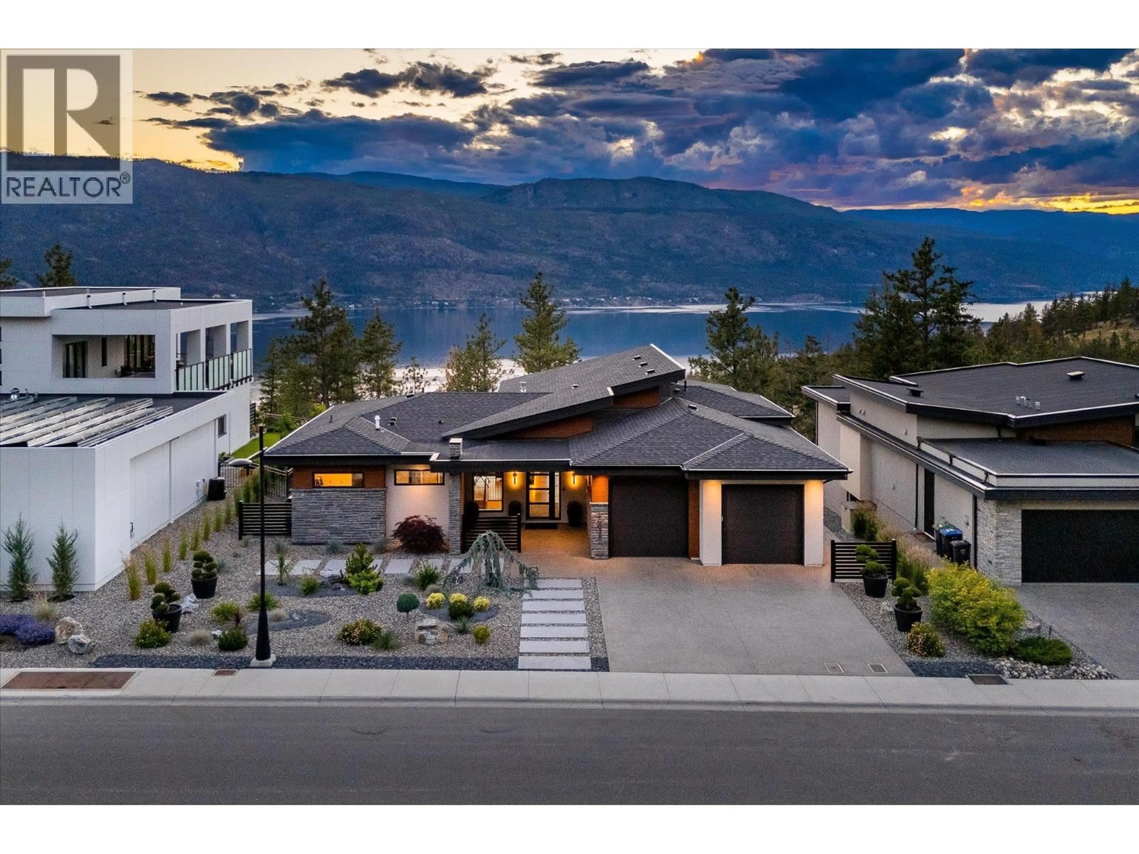 A pic from outside/outdoor area/front of a property/back of a property/a pic from drone, mountain view for 10038 BEACON HILL DRIVE, Lake Country British Columbia V4V0A9