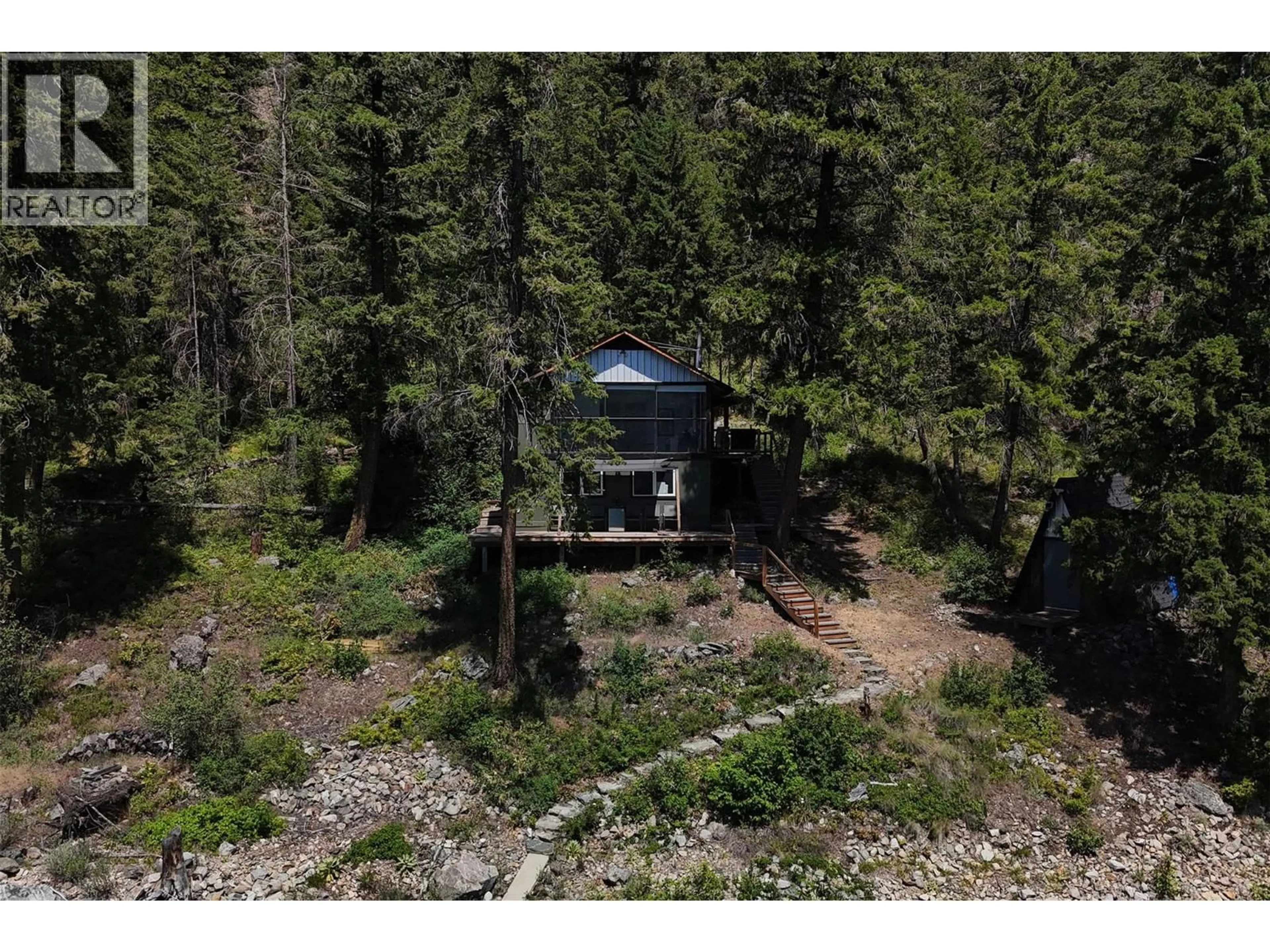 A pic from outside/outdoor area/front of a property/back of a property/a pic from drone, forest/trees view for 3872 POINT ROAD, Chase British Columbia V0E1M0