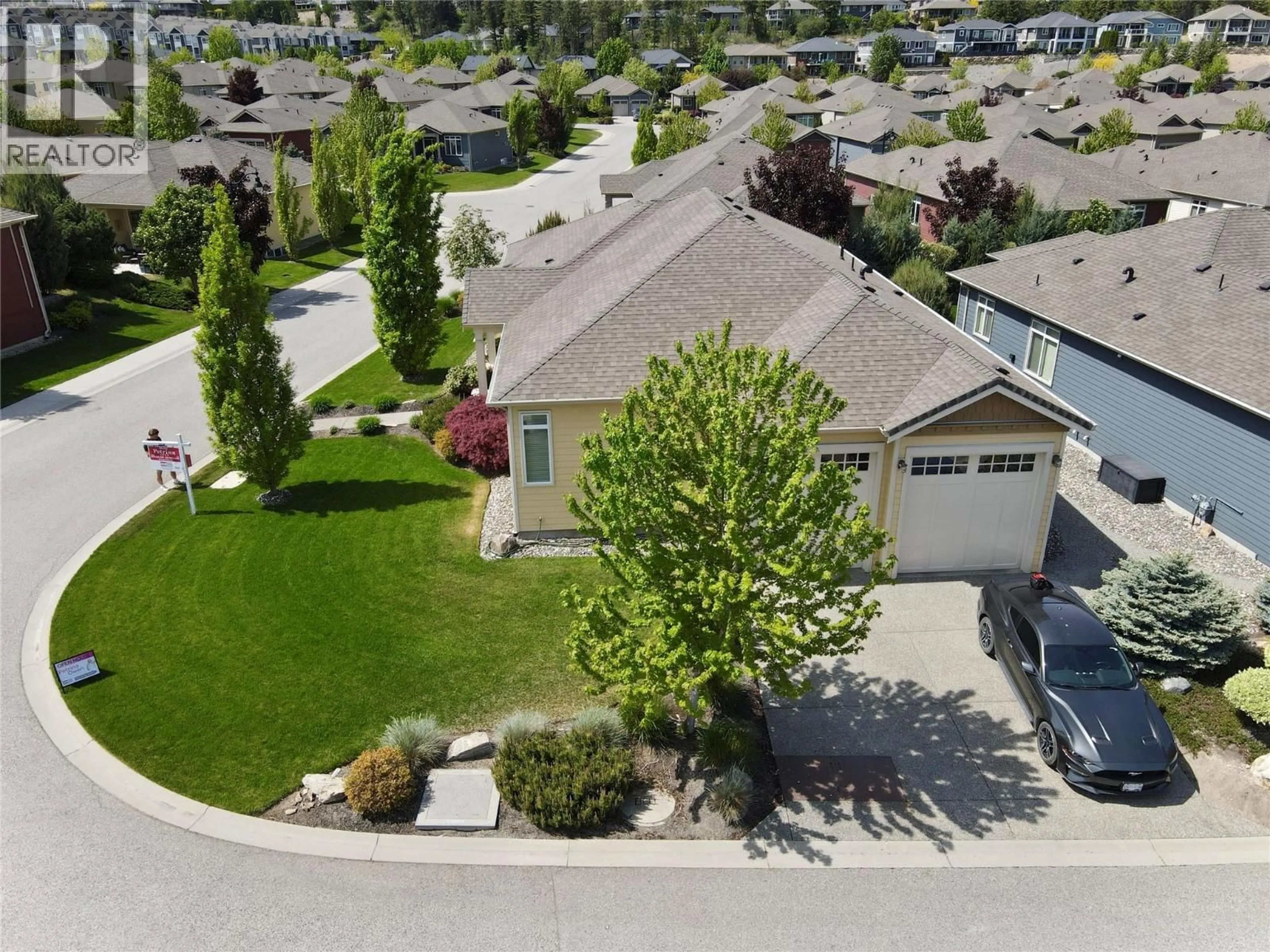 A pic from outside/outdoor area/front of a property/back of a property/a pic from drone, street for 13113 GIBBONS DRIVE, Lake Country British Columbia V4V2S4