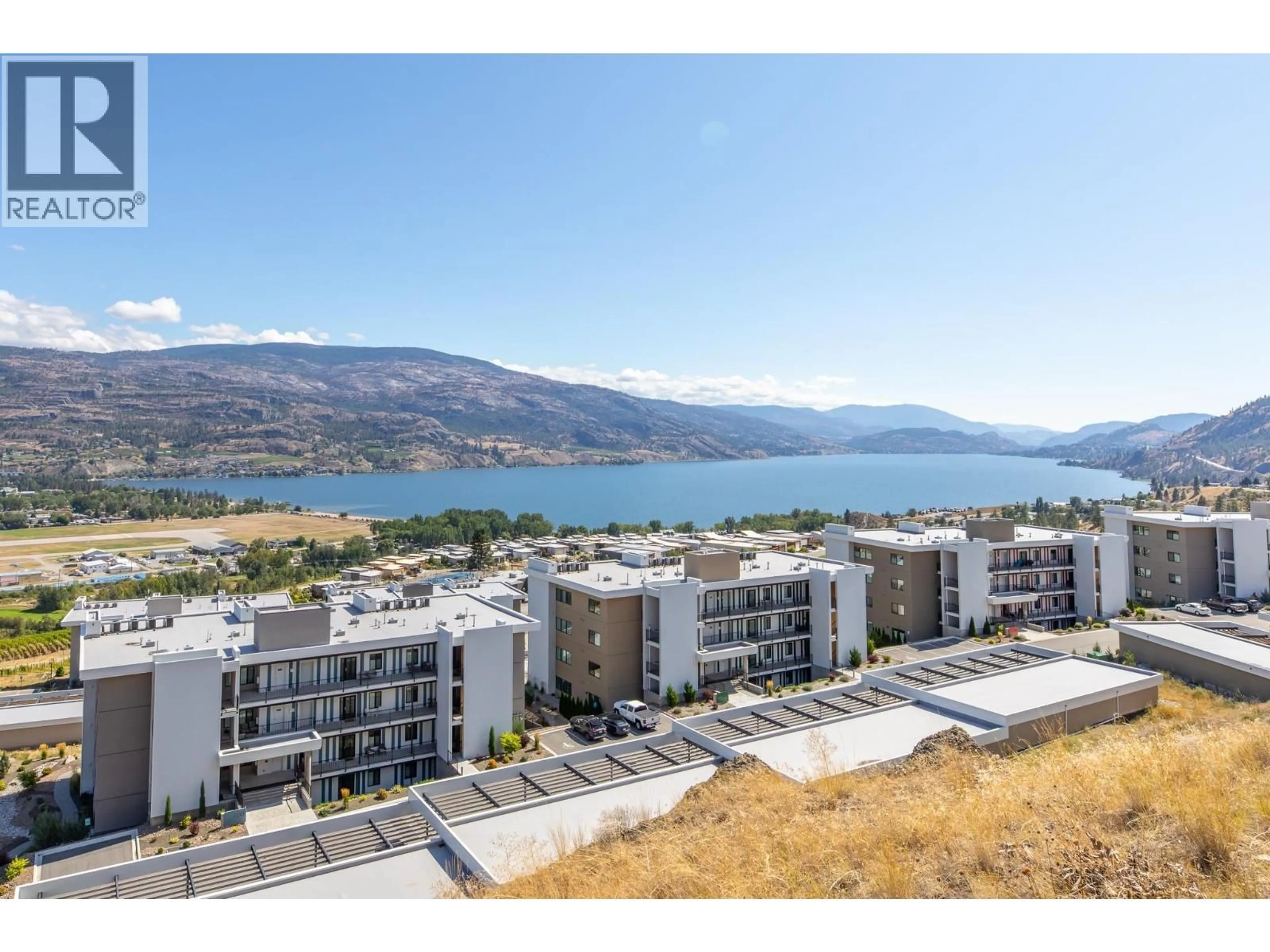 A pic from outside/outdoor area/front of a property/back of a property/a pic from drone, water/lake/river/ocean view for 712 - 700 VISTA PARK, Penticton British Columbia V2A0B2