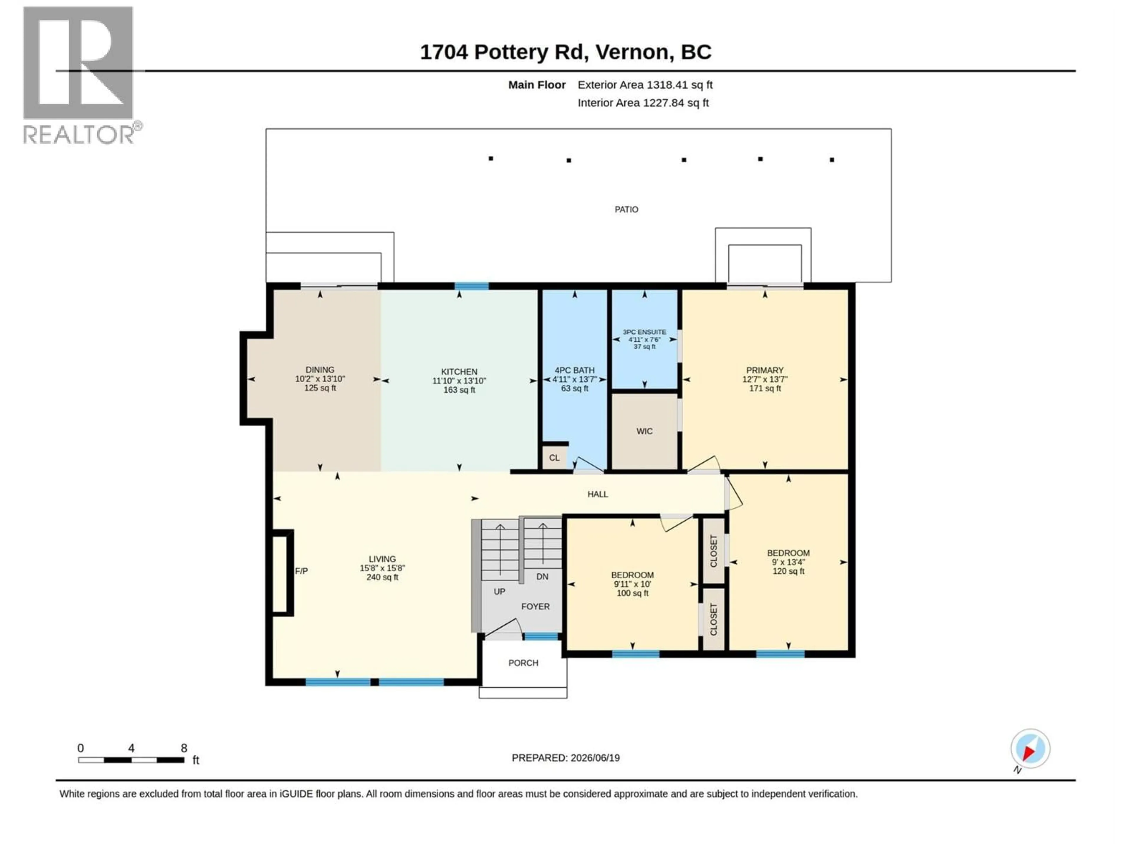 Floor plan for 1704 POTTERY ROAD, Vernon British Columbia V1T8M1