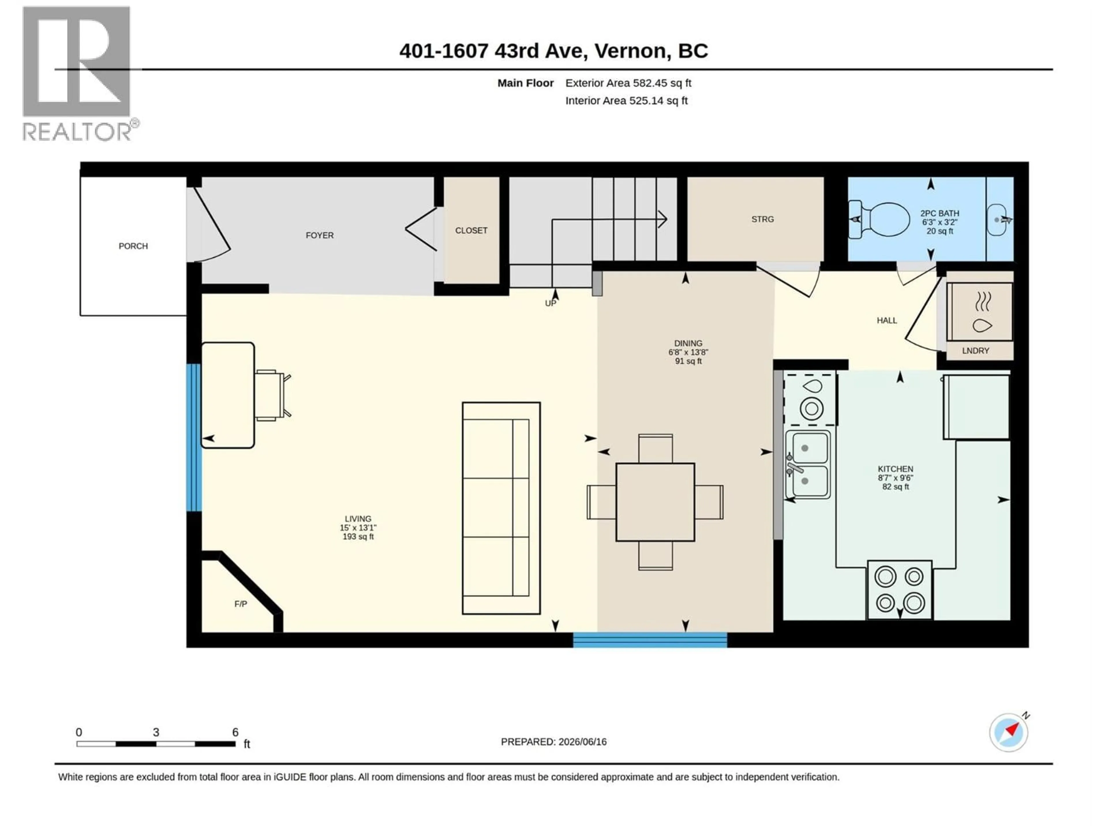 Floor plan for 401 - 1607 43 AVENUE, Vernon British Columbia V1T9R9