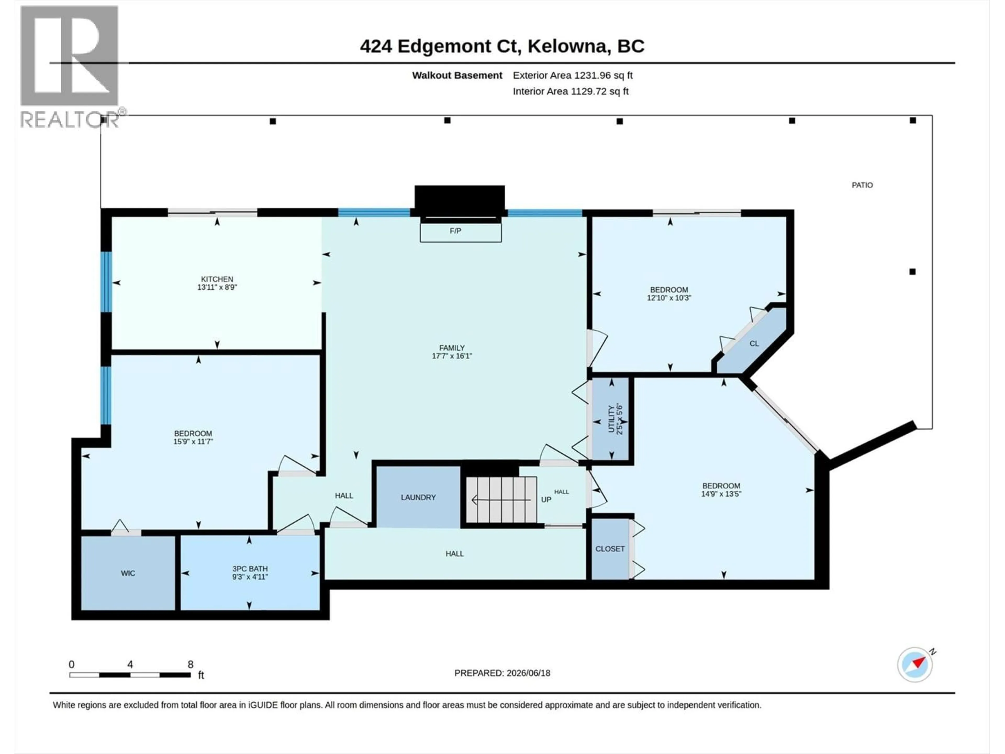 Floor plan for 424 EDGEMONT COURT, Kelowna British Columbia V1W4J8