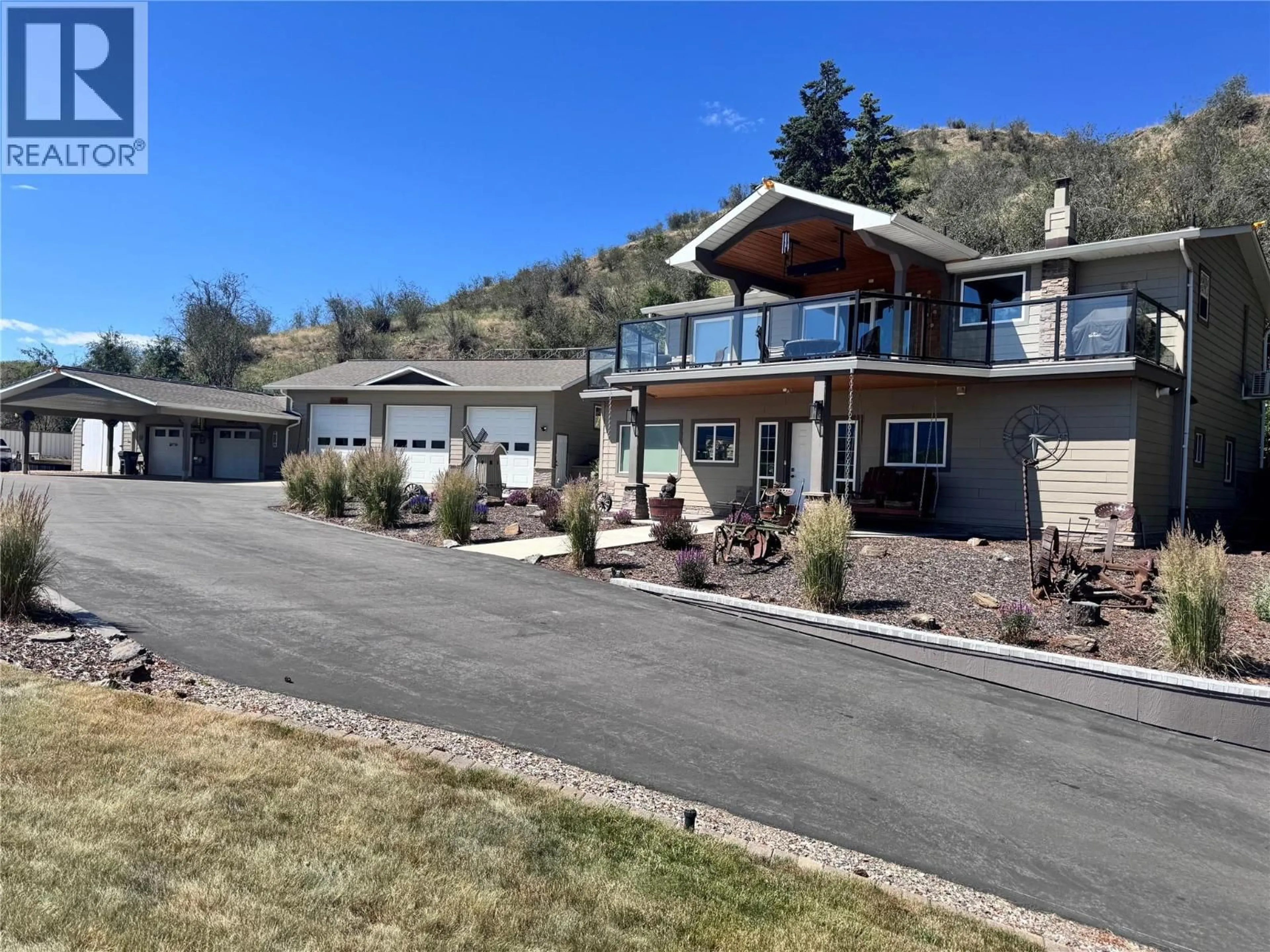 A pic from outside/outdoor area/front of a property/back of a property/a pic from drone, mountain view for 6902 OLD KAMLOOPS ROAD, Vernon British Columbia V1H1W1