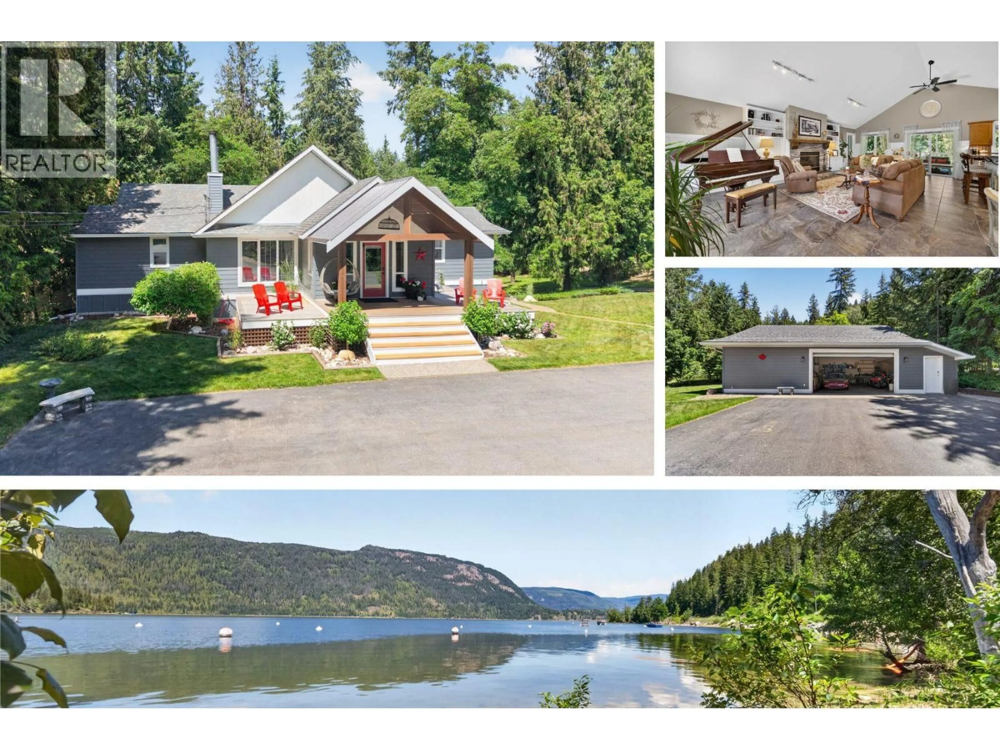 A pic from outside/outdoor area/front of a property/back of a property/a pic from drone, water/lake/river/ocean view for 587 HUNT ROAD, Swansea Point British Columbia V0E2K2
