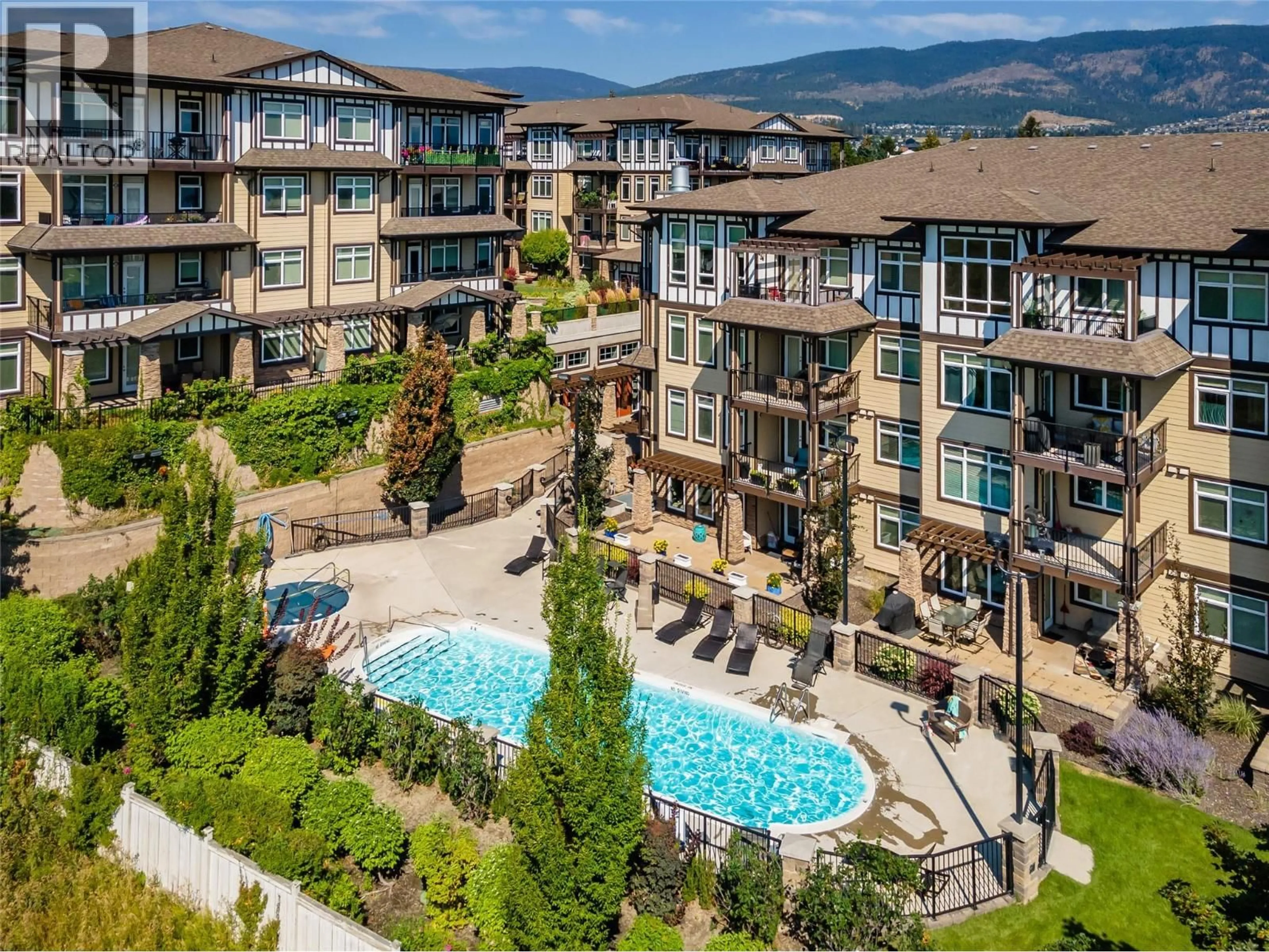 A pic from outside/outdoor area/front of a property/back of a property/a pic from drone, mountain view for 4310 - 3842 OLD OKANAGAN HIGHWAY, West Kelowna British Columbia V4T3G7