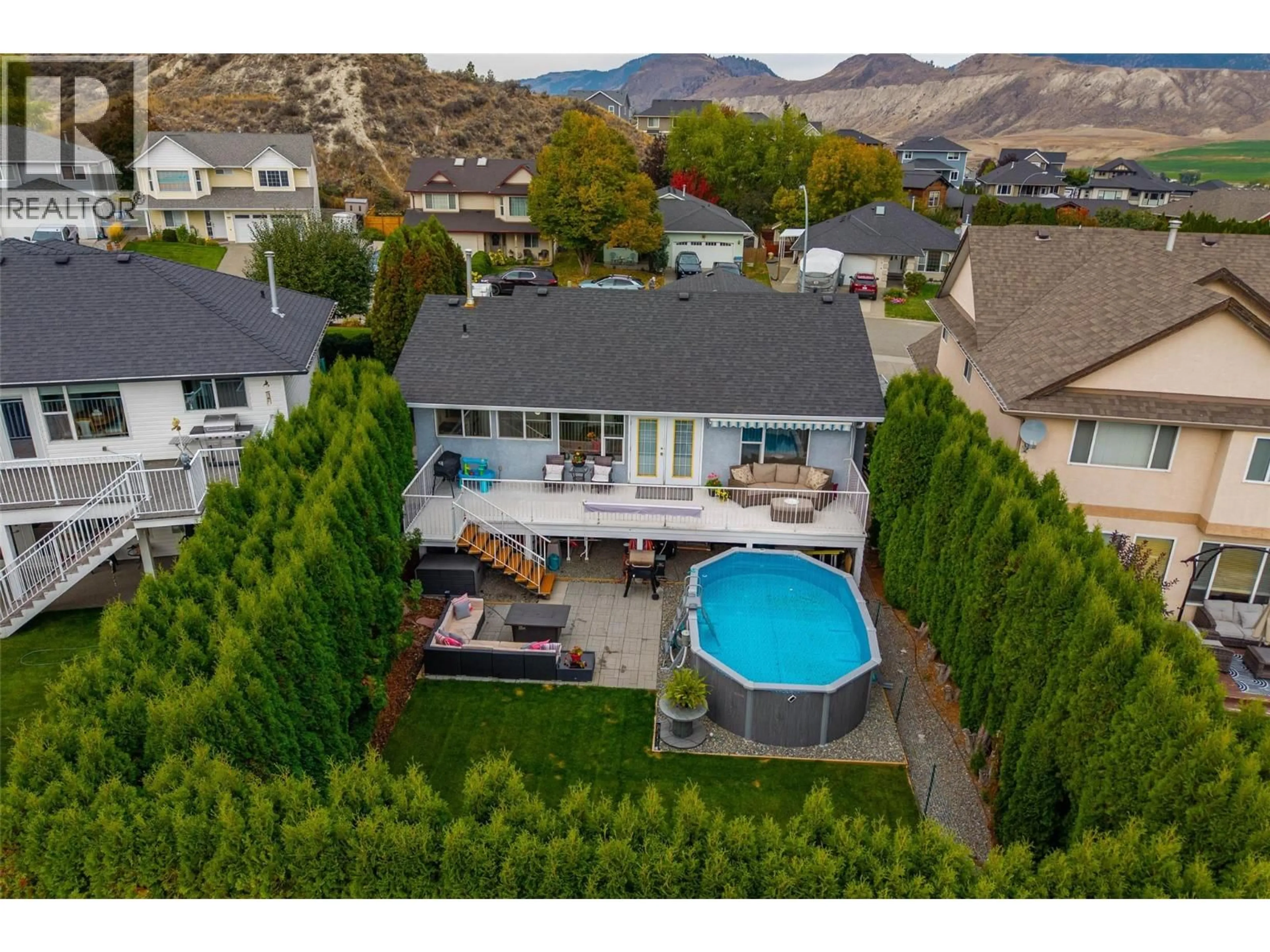 A pic from outside/outdoor area/front of a property/back of a property/a pic from drone, mountain view for 396 COYOTE DRIVE, Kamloops British Columbia V2C6T8