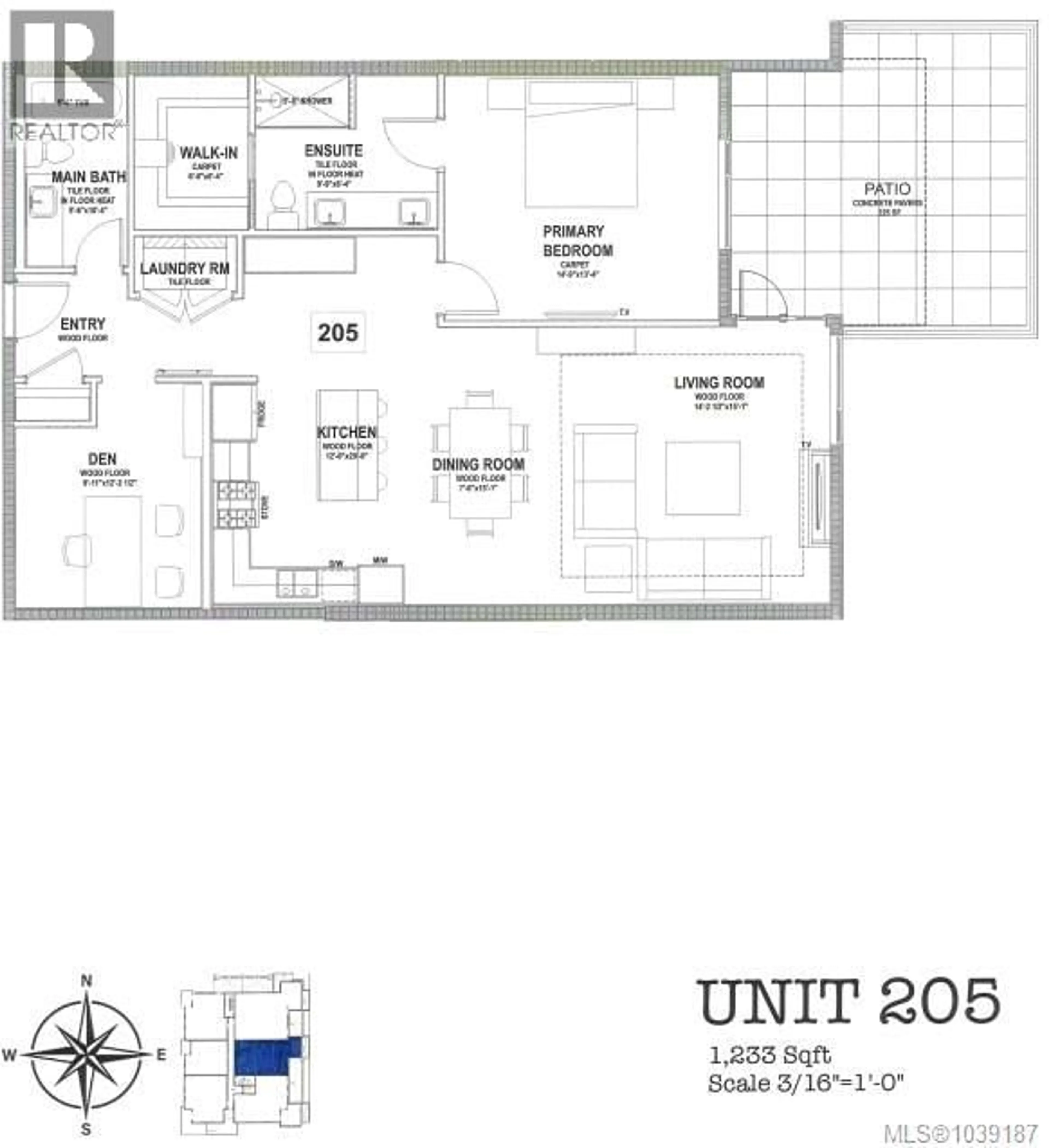 Floor plan for 205 - 990 DOUMAC AVENUE, Saanich British Columbia V8Y1M4
