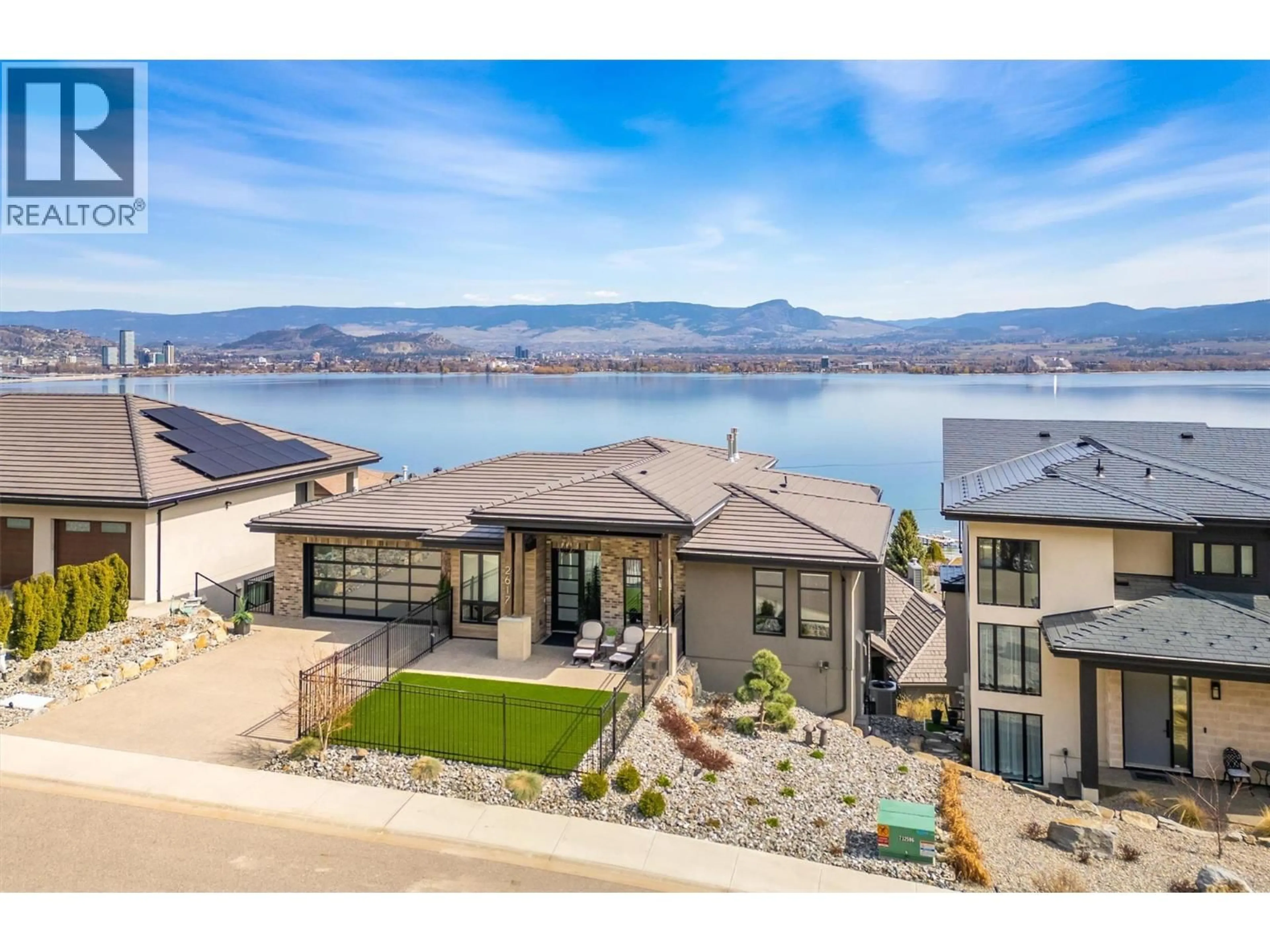 A pic from outside/outdoor area/front of a property/back of a property/a pic from drone, water/lake/river/ocean view for 2617 CASA PALMERO DRIVE, West Kelowna British Columbia V1Z4B1