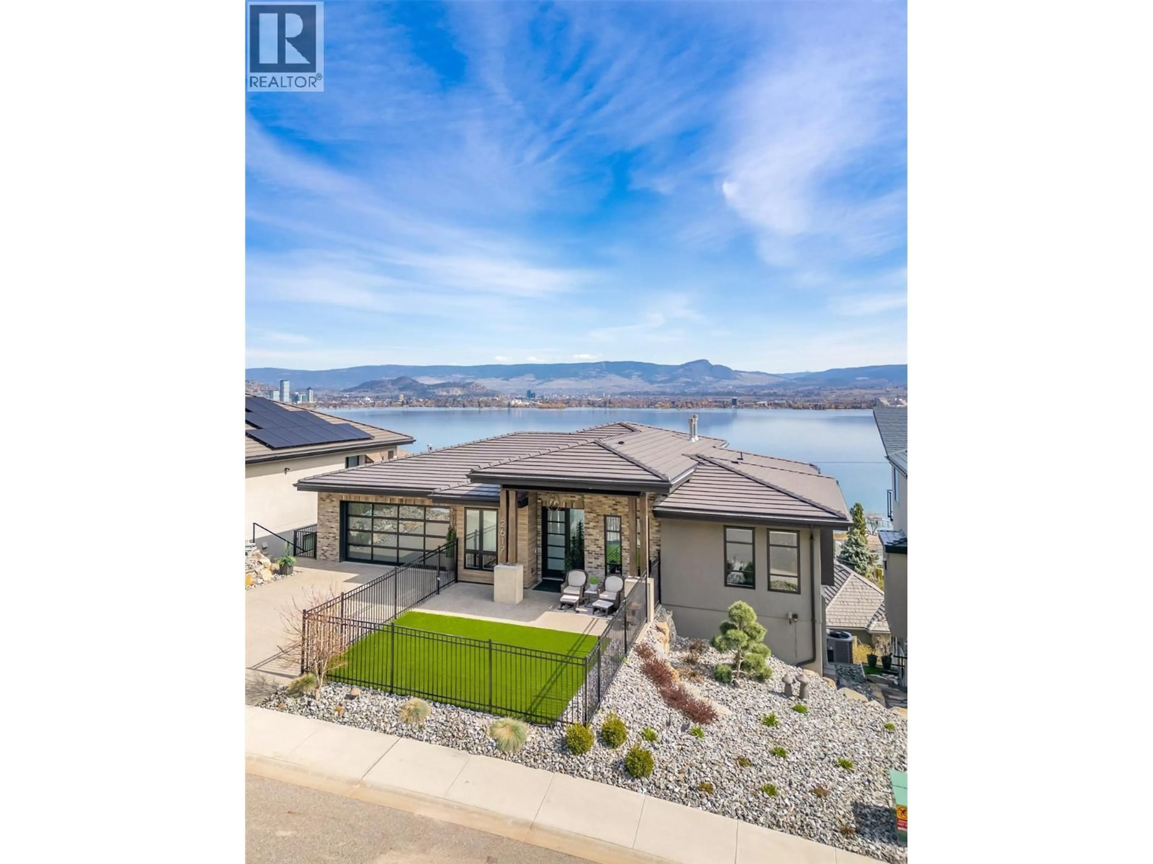 A pic from outside/outdoor area/front of a property/back of a property/a pic from drone, water/lake/river/ocean view for 2617 CASA PALMERO DRIVE, West Kelowna British Columbia V1Z4B1