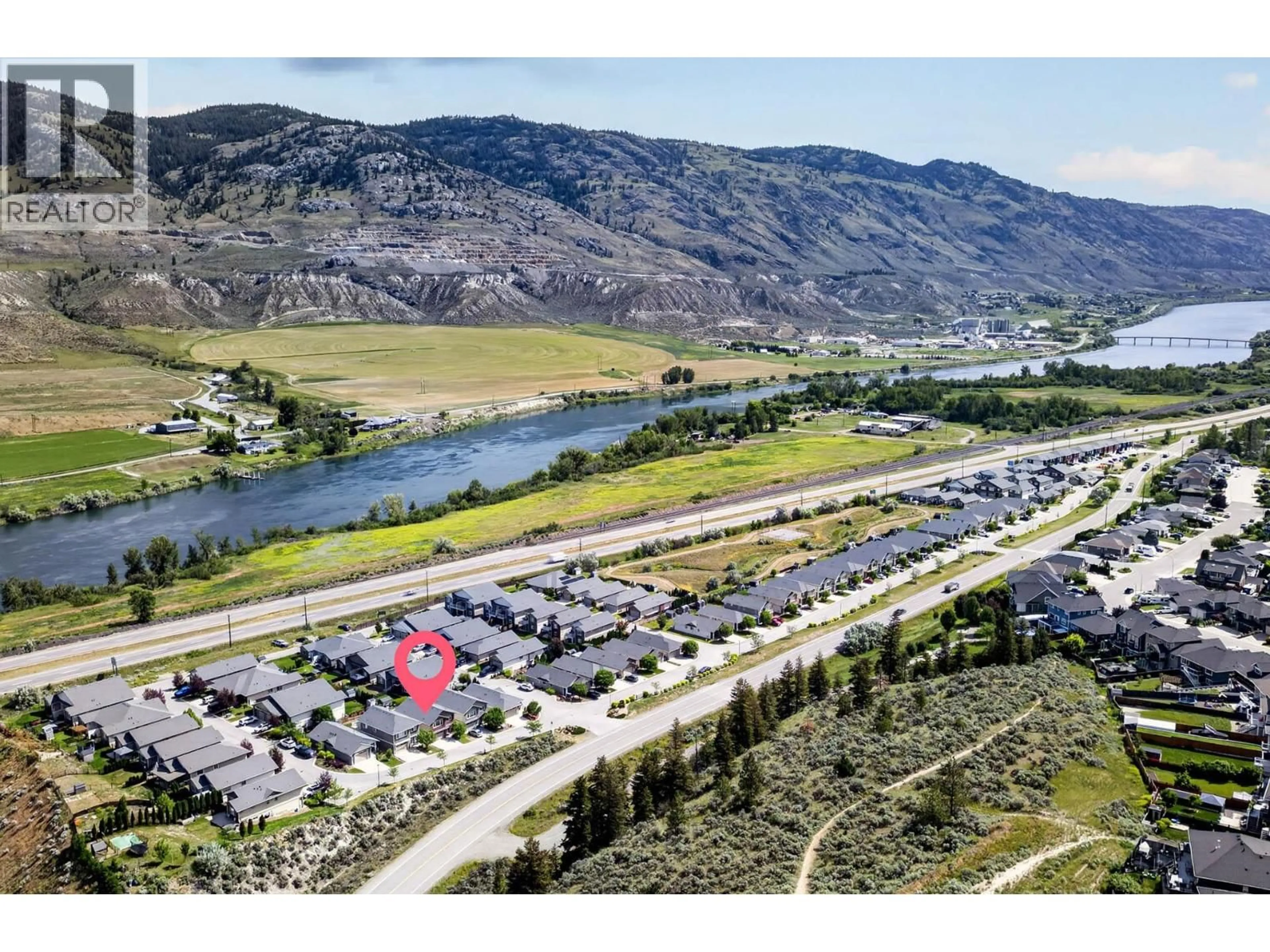 A pic from outside/outdoor area/front of a property/back of a property/a pic from drone, mountain view for 117 - 8800 DALLAS DRIVE, Kamloops British Columbia V2C0G8