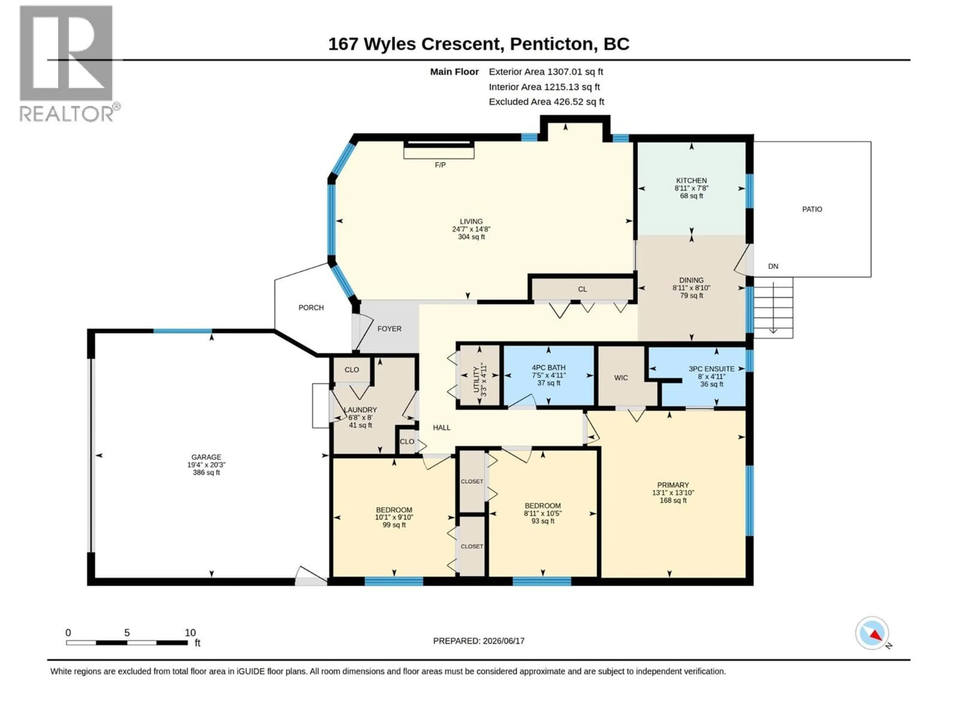 Floor plan for 167 WYLES CRESCENT, Penticton British Columbia V2A8M3