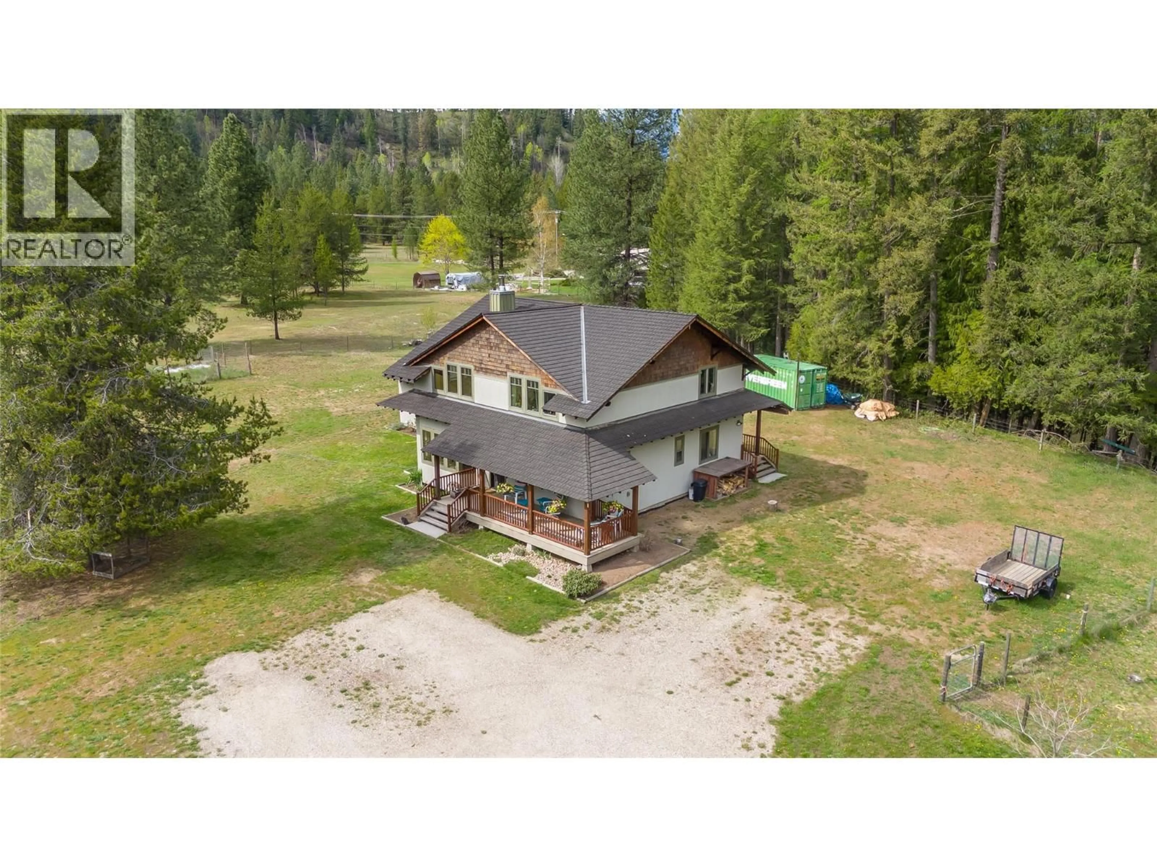 A pic from outside/outdoor area/front of a property/back of a property/a pic from drone, unknown for 3781 PASS CREEK ROAD, Crescent Valley British Columbia V0G1H1