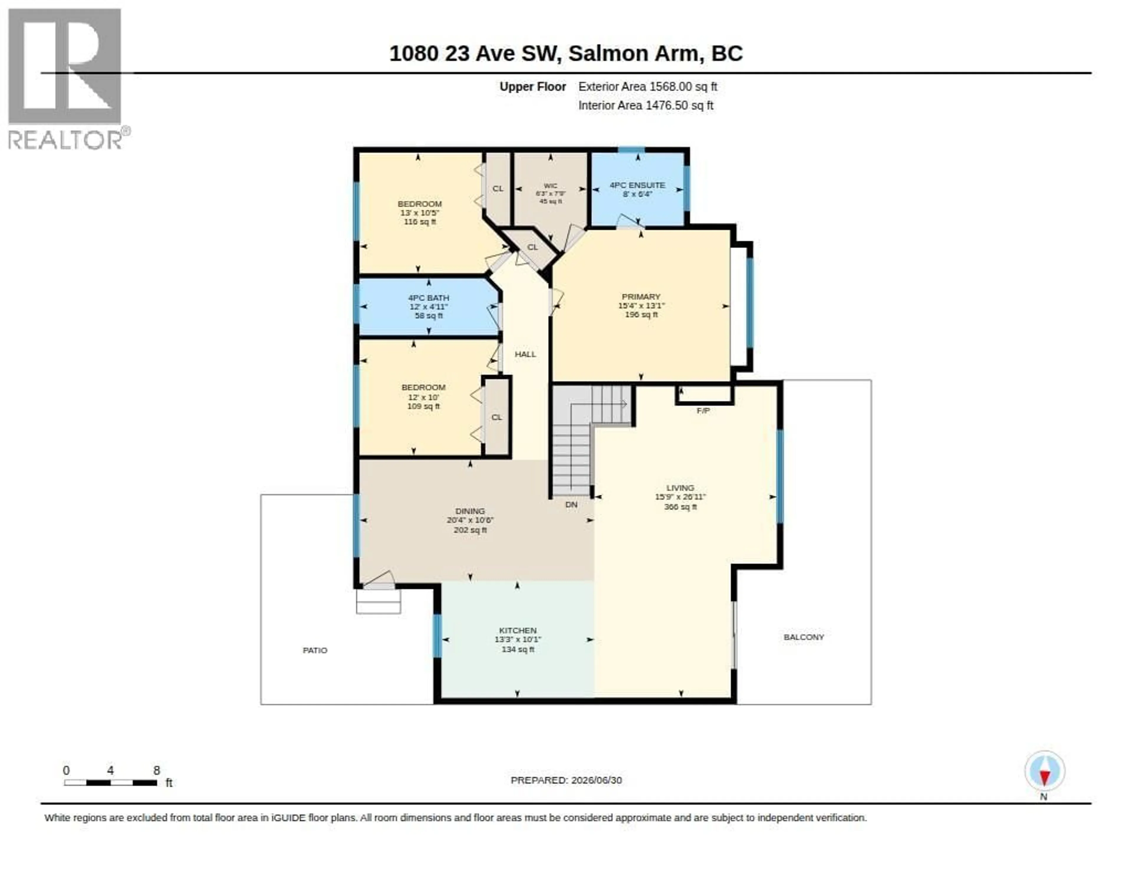 Floor plan for 1080 23 AVENUE SOUTHWEST, Salmon Arm British Columbia V1E0A9