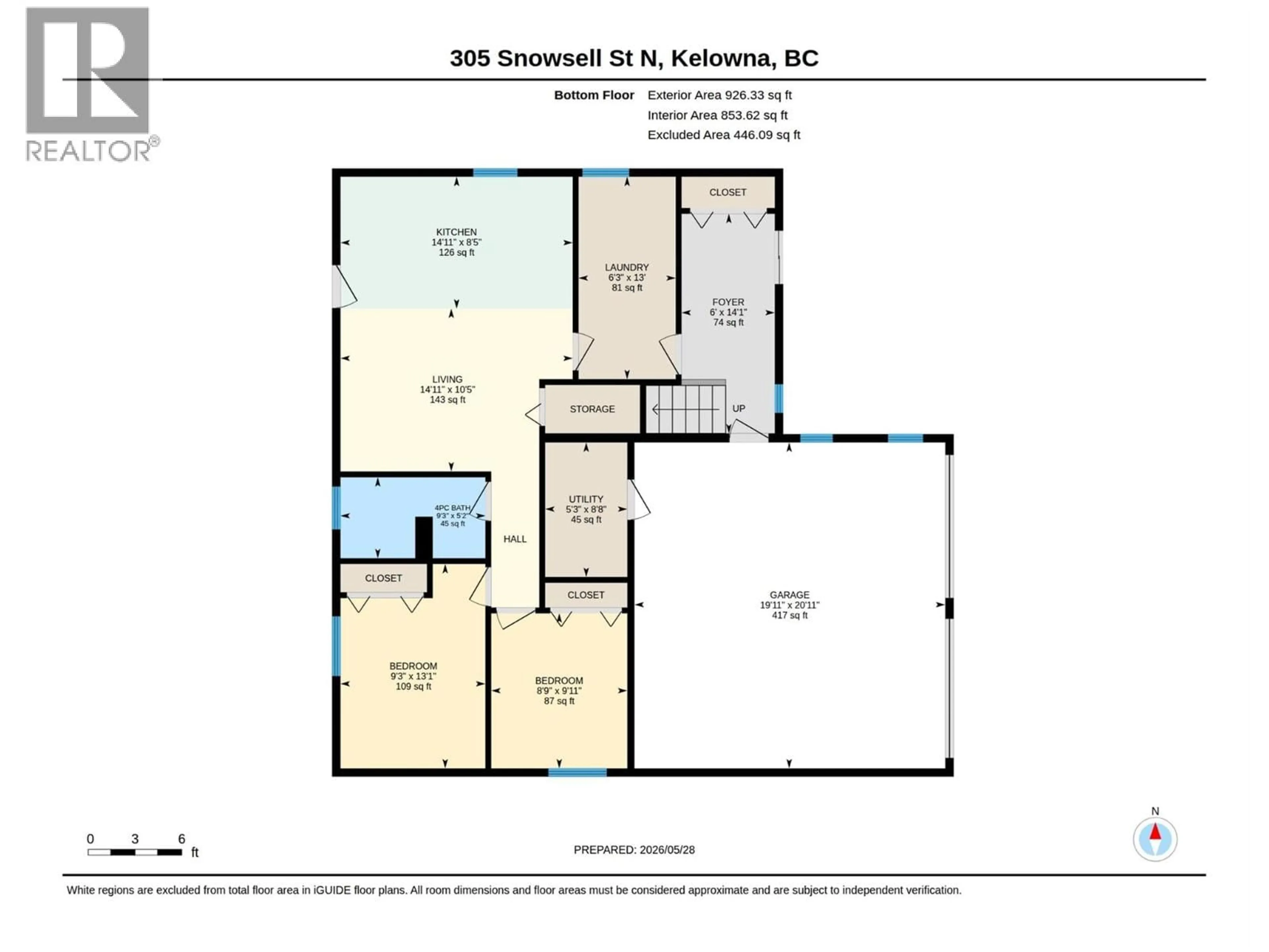 Floor plan for 305 SNOWSELL STREET NORTH, Kelowna British Columbia V1V2C7