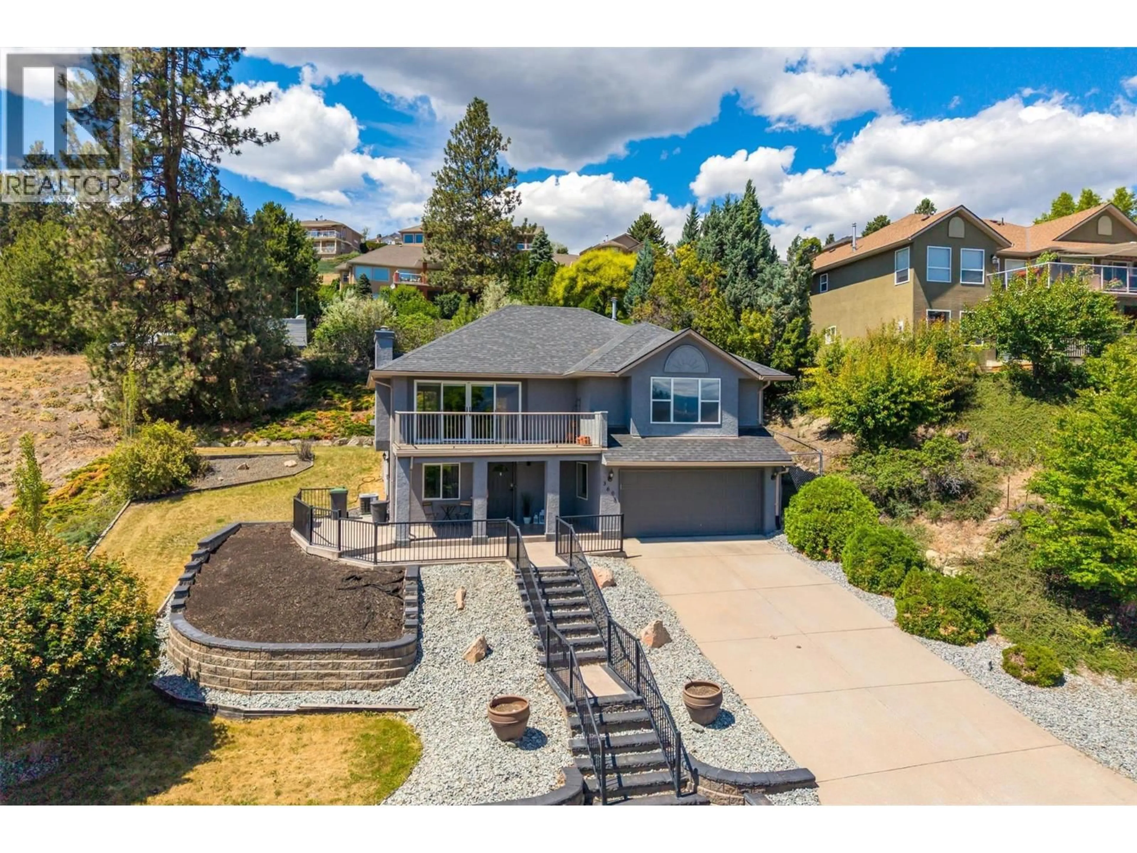 A pic from outside/outdoor area/front of a property/back of a property/a pic from drone, unknown for 3605 EMPIRE PLACE, West Kelowna British Columbia V4T1Y8