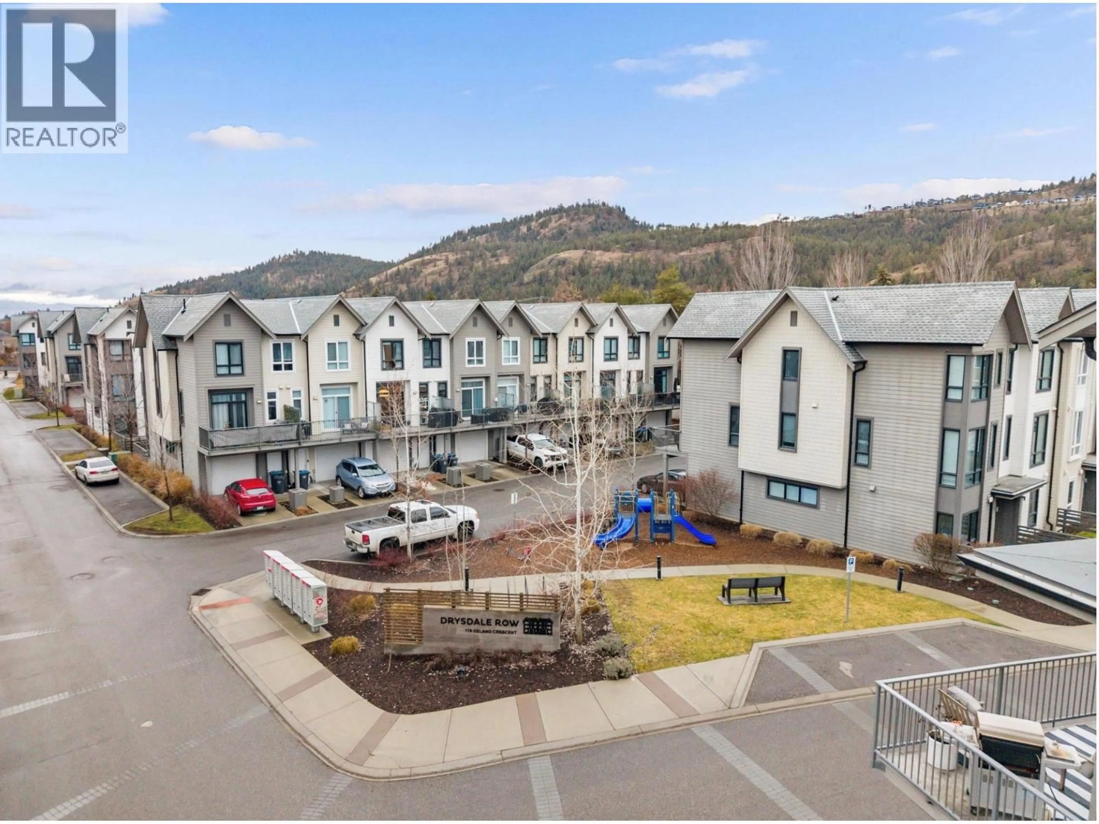 A pic from outside/outdoor area/front of a property/back of a property/a pic from drone, mountain view for 20 - 170 CELANO CRESCENT, Kelowna British Columbia V1V0B6