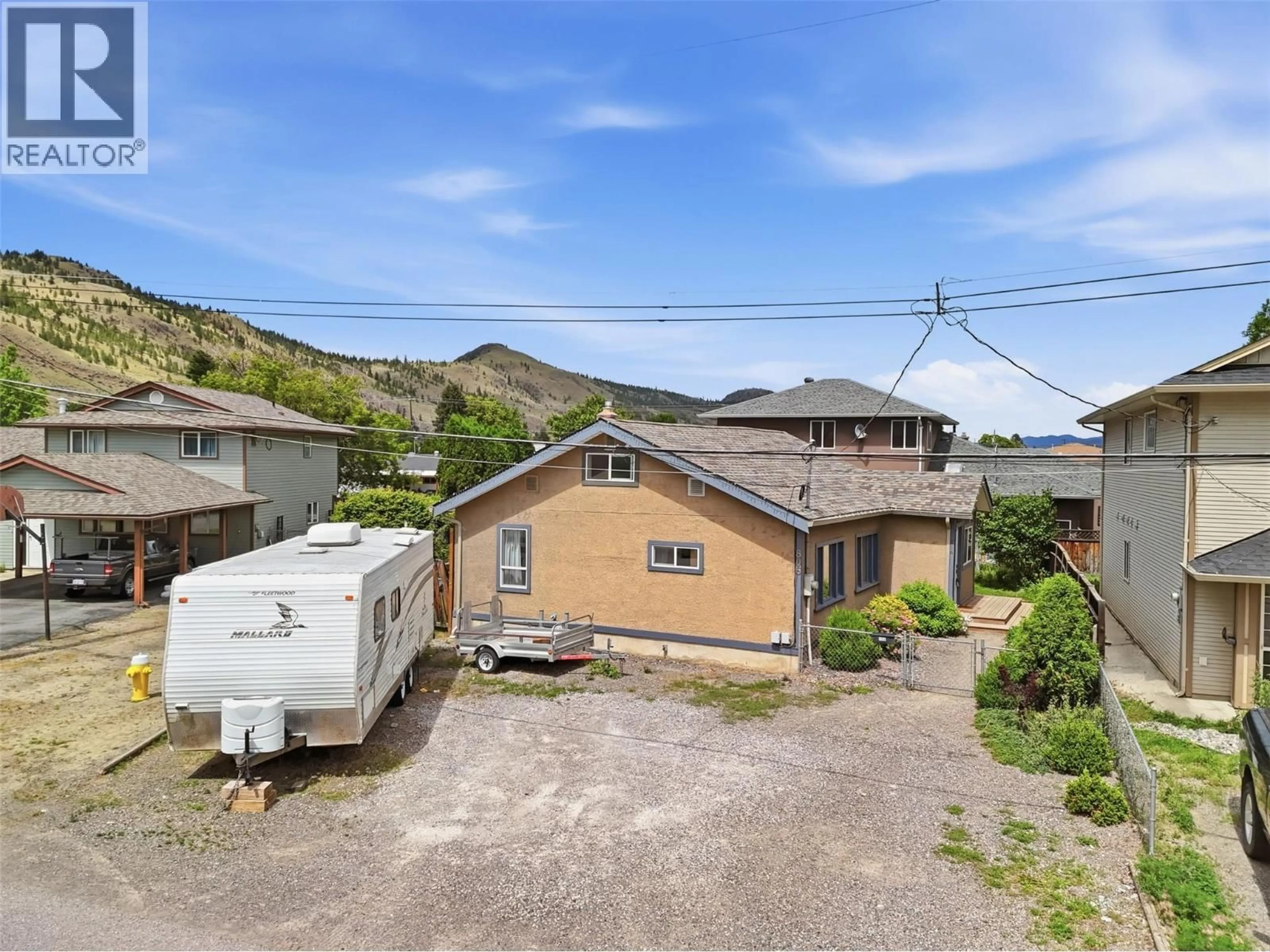 A pic from outside/outdoor area/front of a property/back of a property/a pic from drone, street for 806 KITAMOTO ROAD, Kamloops British Columbia V2B6H6
