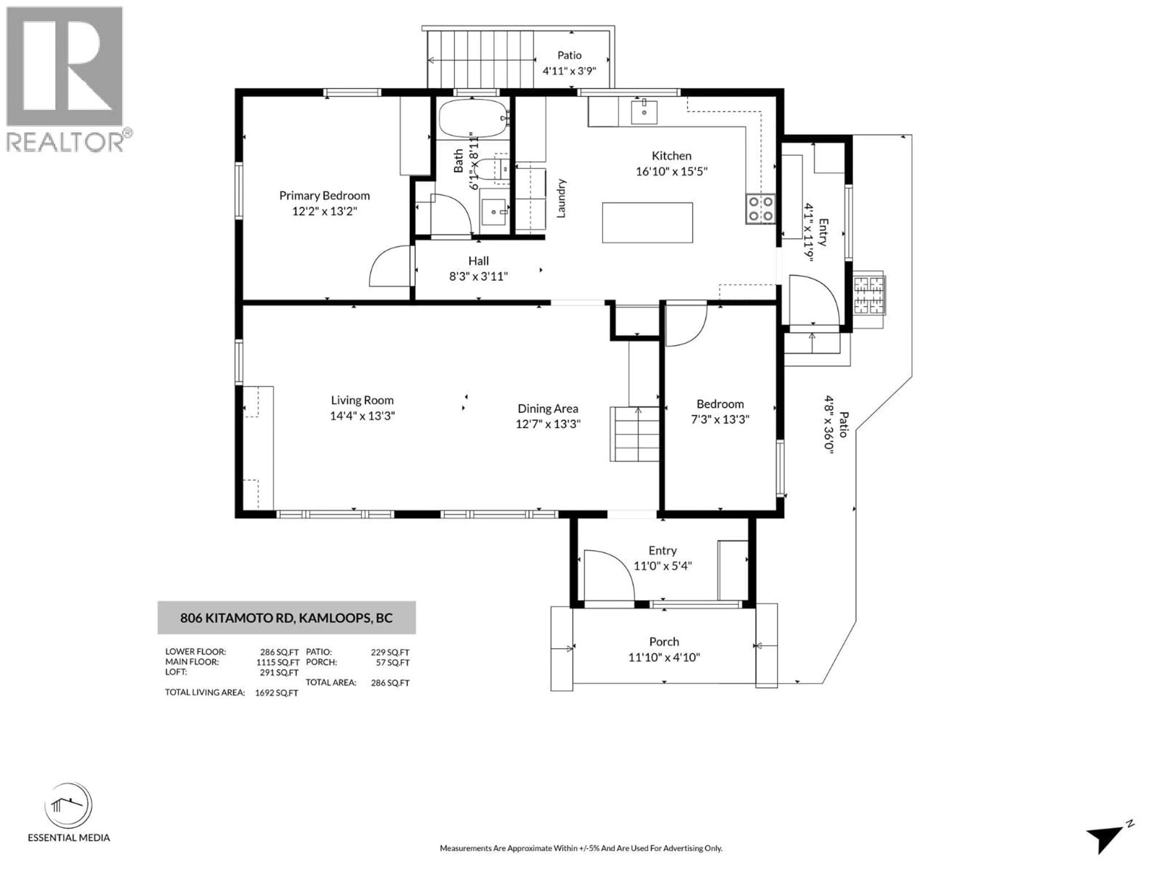 Floor plan for 806 KITAMOTO ROAD, Kamloops British Columbia V2B6H6