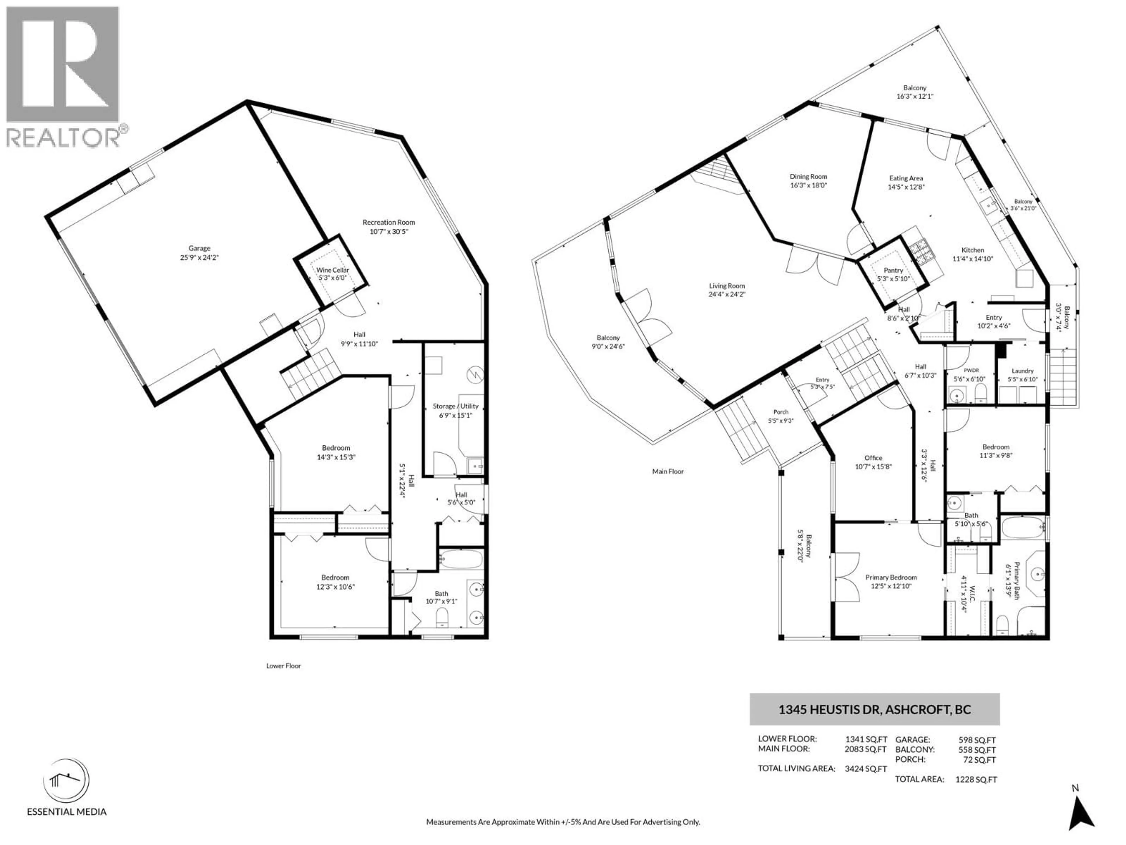 Floor plan for 1345 HEUSTIS DRIVE, Kamloops British Columbia V0K1A0