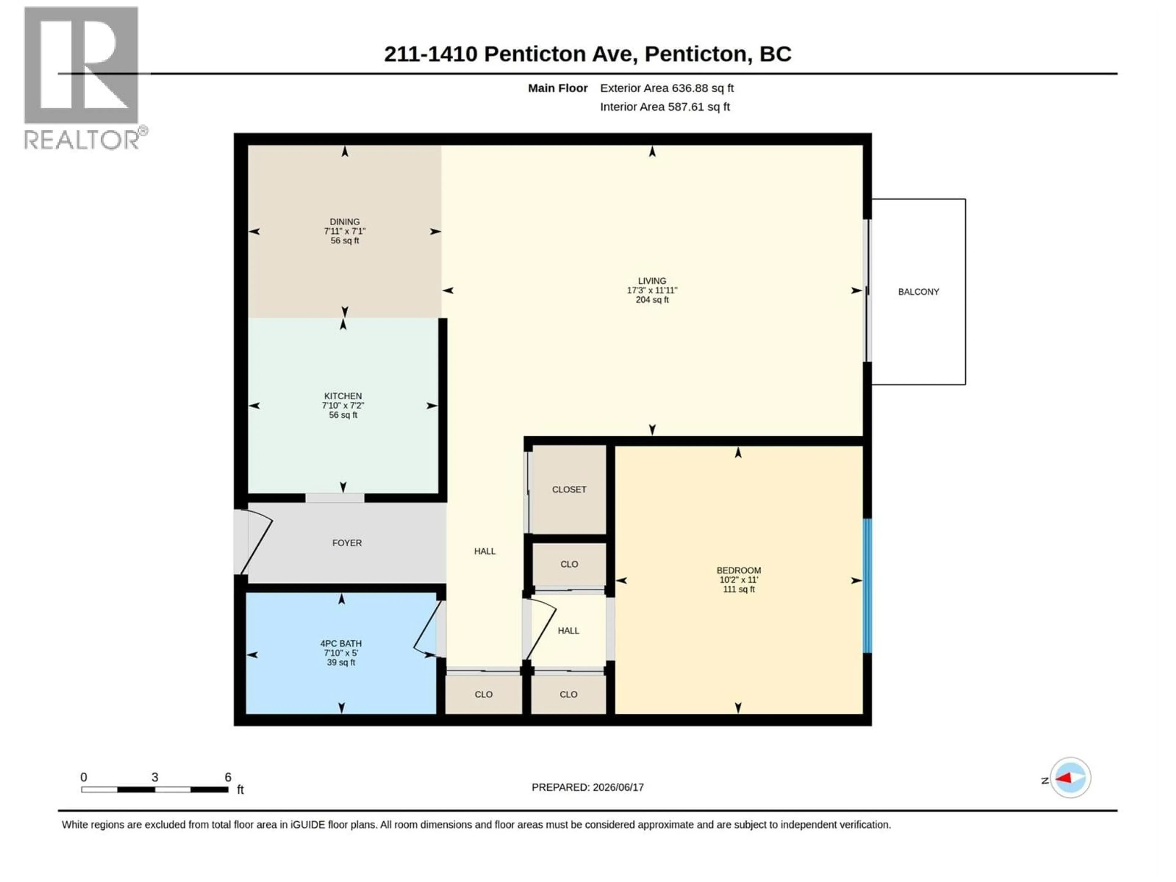 Floor plan for 211 - 1410 PENTICTON AVENUE, Penticton British Columbia V2A2N5