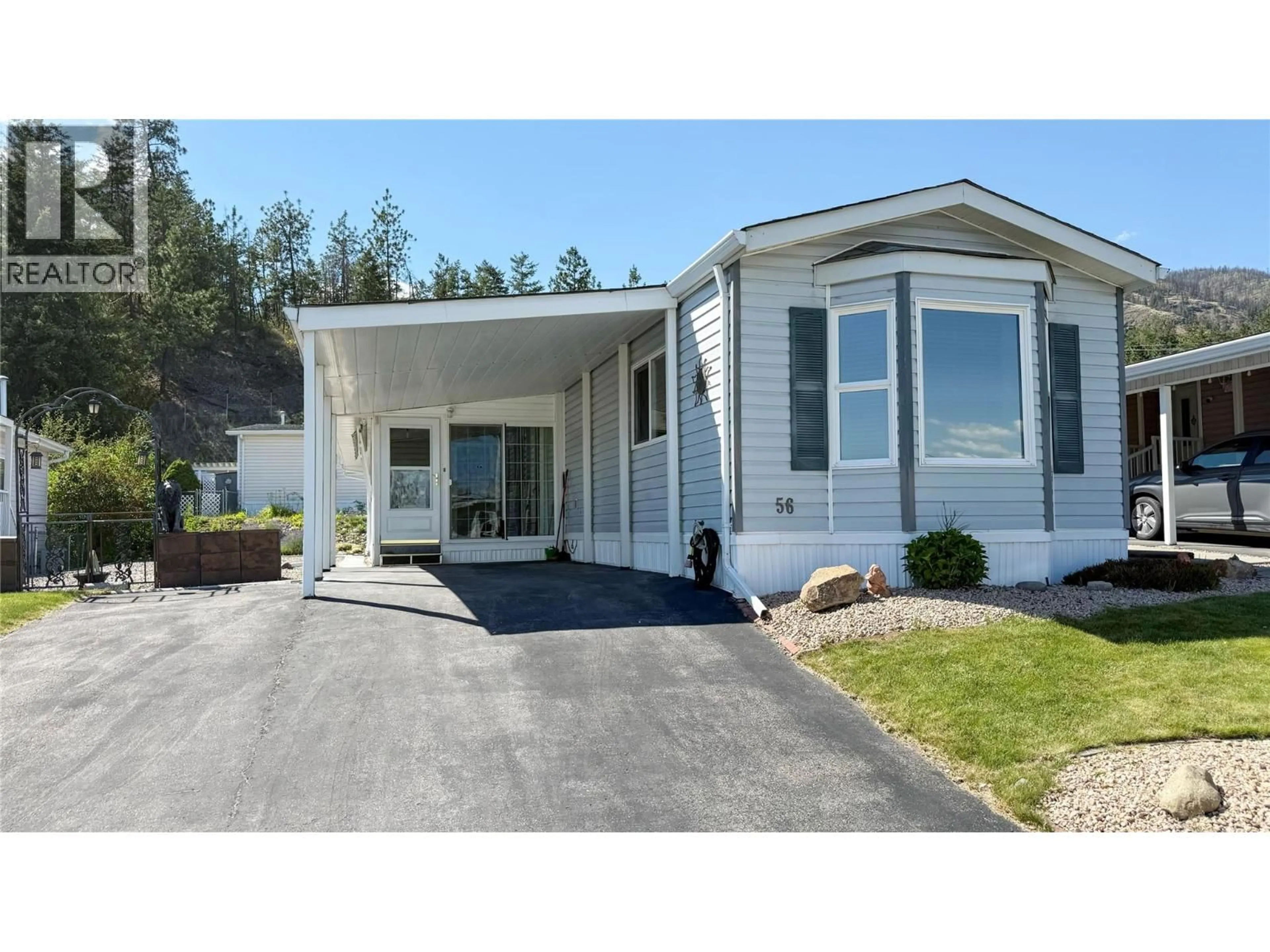 Home with vinyl exterior material, street for 56 - 1850 SHANNON LAKE ROAD, West Kelowna British Columbia V4T1L6