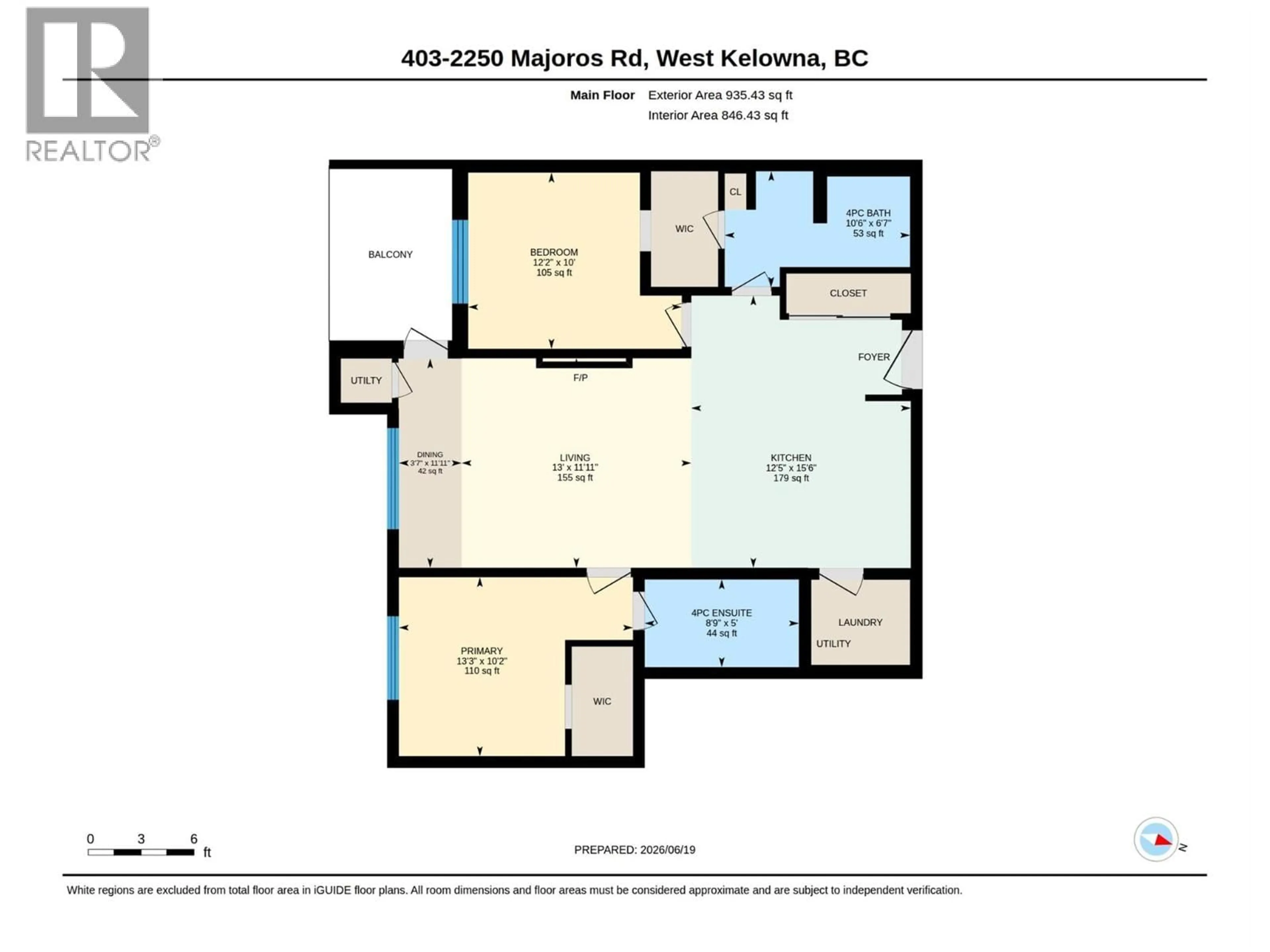 Floor plan for 403 - 2250 MAJOROS ROAD, West Kelowna British Columbia V4T0A6