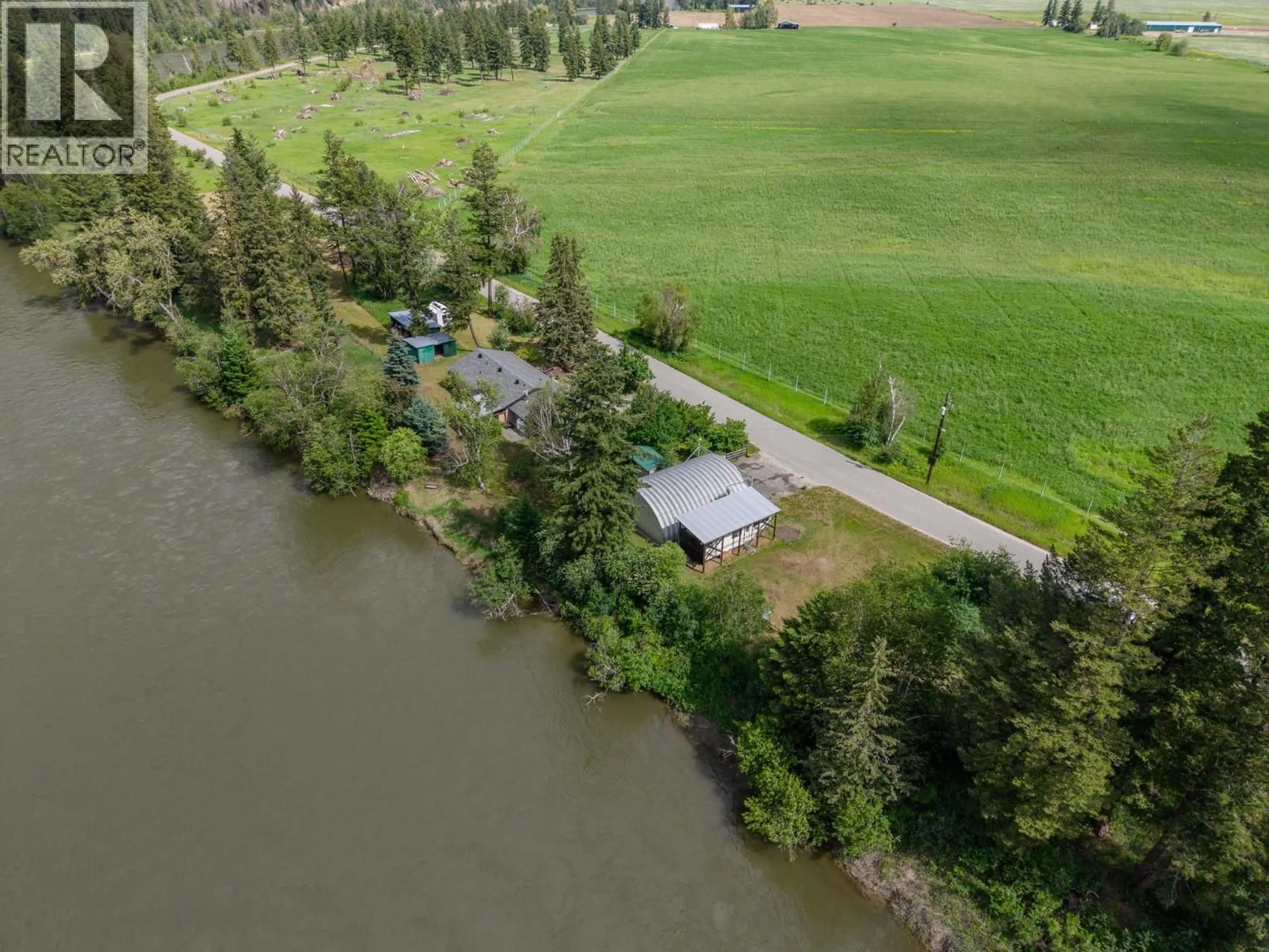 A pic from outside/outdoor area/front of a property/back of a property/a pic from drone, water/lake/river/ocean view for 148 MCLURE FERRY ROAD, McLure British Columbia V0E2H0