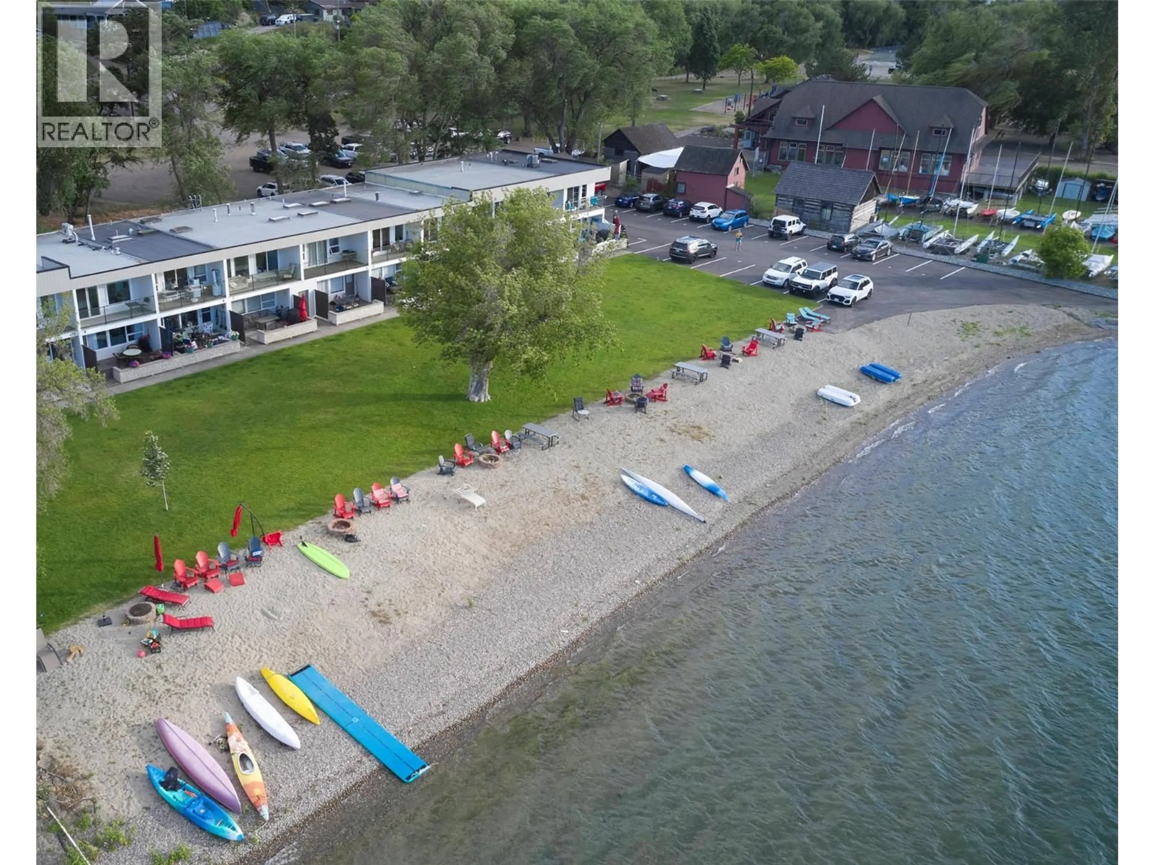 A pic from outside/outdoor area/front of a property/back of a property/a pic from drone, water/lake/river/ocean view for 12 - 7779 OKANAGAN LANDING ROAD, Vernon British Columbia V1T6Y5