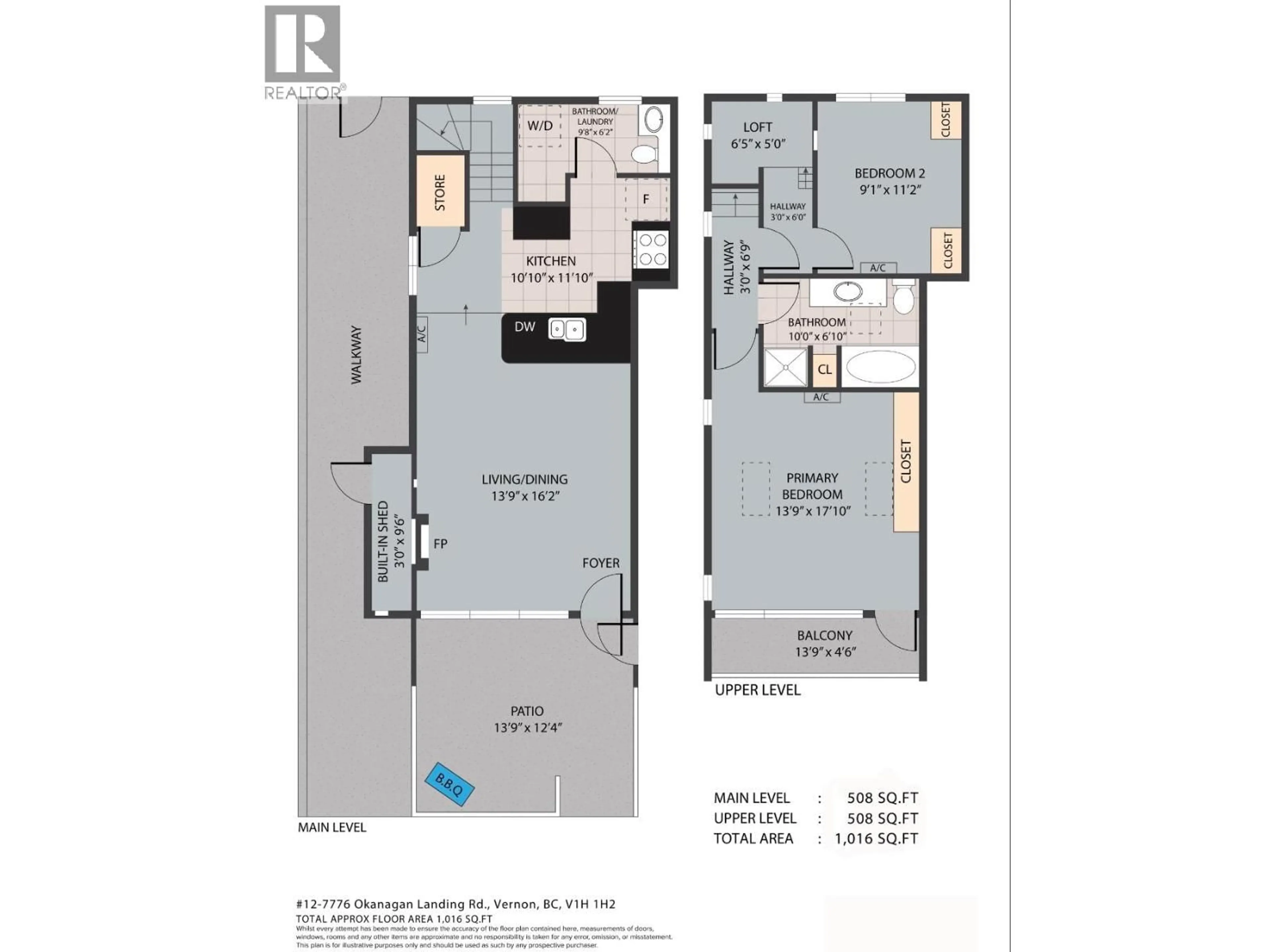 Floor plan for 12 - 7779 OKANAGAN LANDING ROAD, Vernon British Columbia V1T6Y5