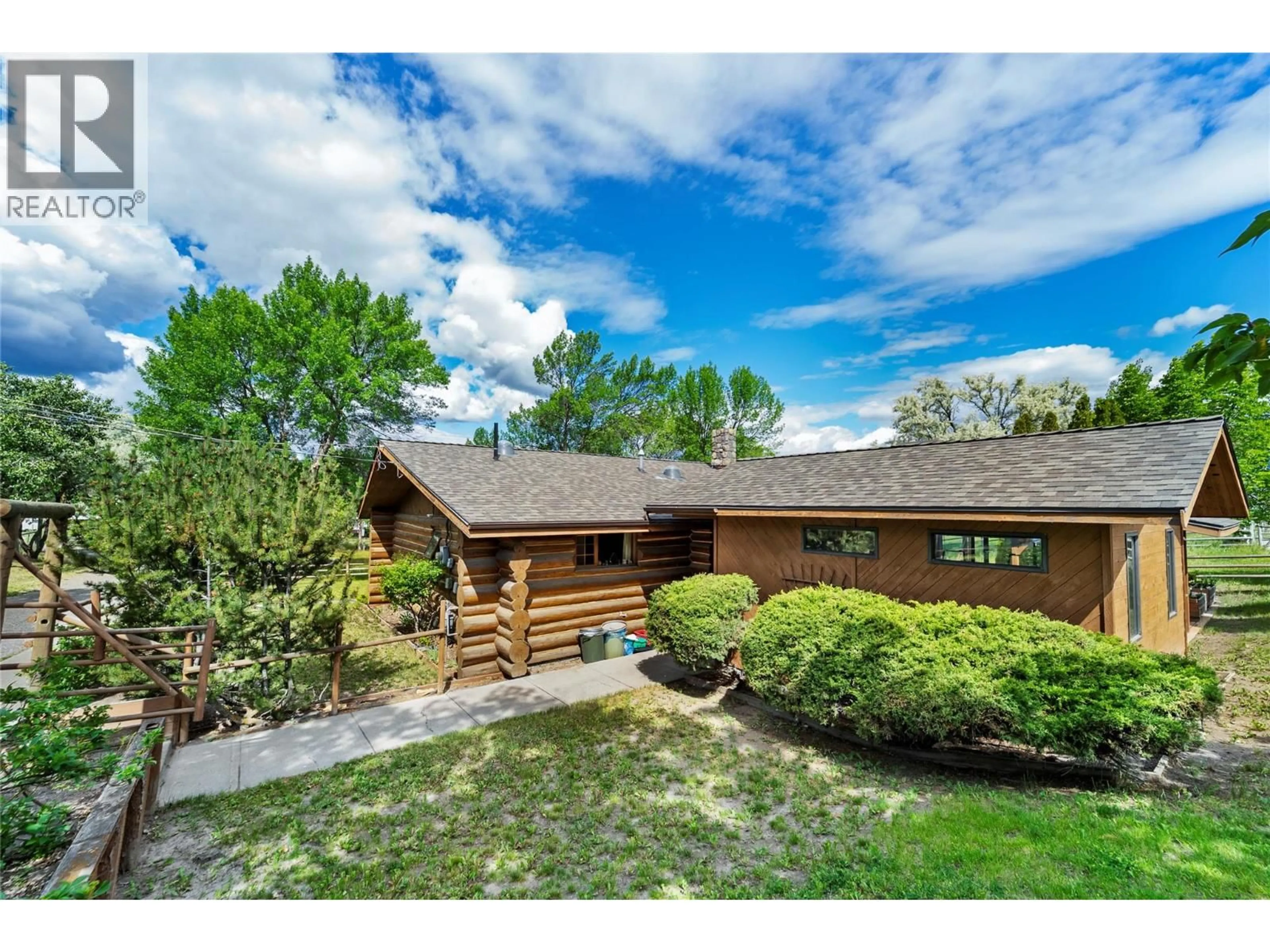 A pic from outside/outdoor area/front of a property/back of a property/a pic from drone, mountain view for 3069 FOX FARM ROAD, Merritt British Columbia V1K1B8