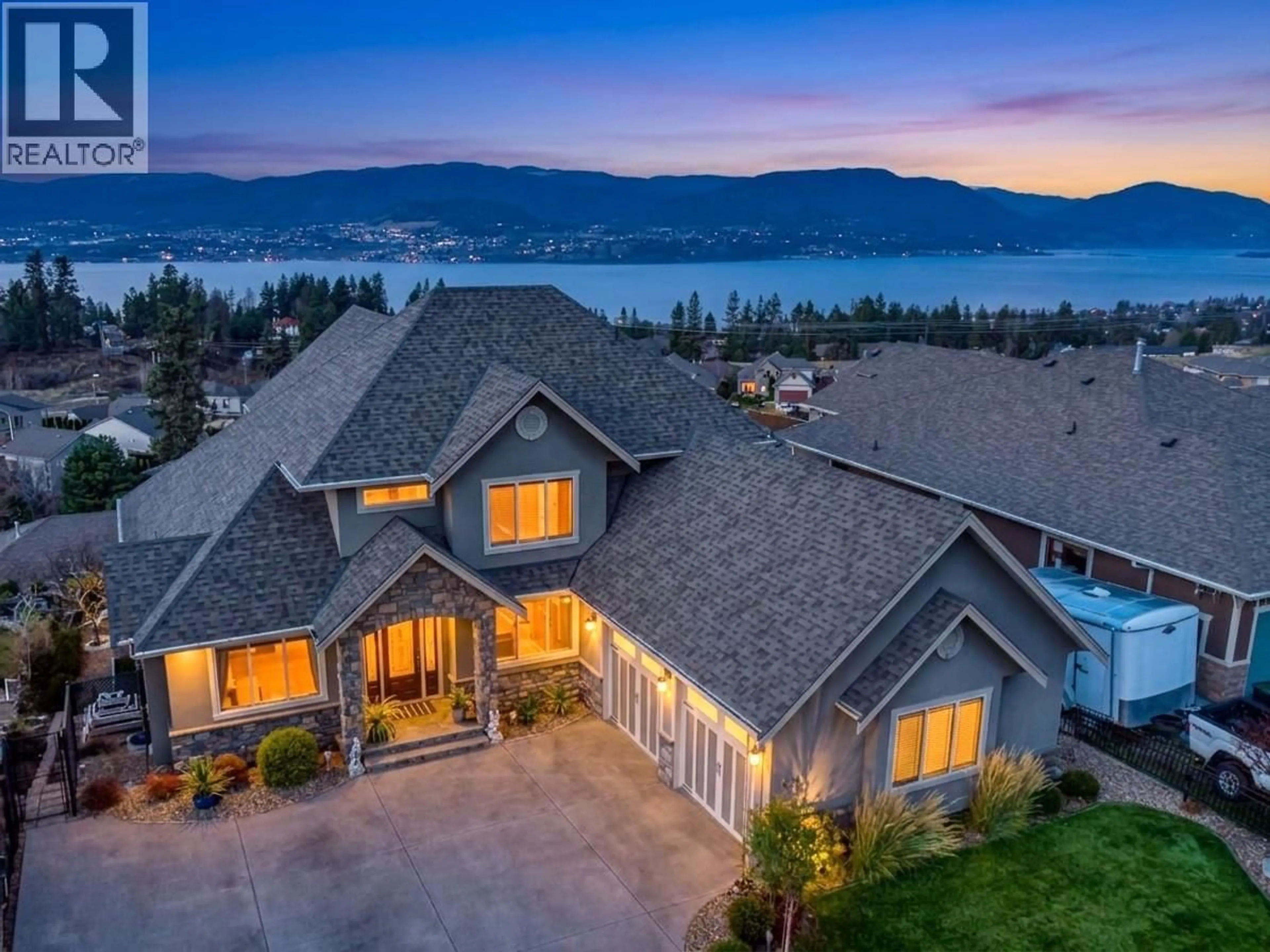 A pic from outside/outdoor area/front of a property/back of a property/a pic from drone, water/lake/river/ocean view for 5251 COBBLE CRESCENT, Kelowna British Columbia V1W5C3