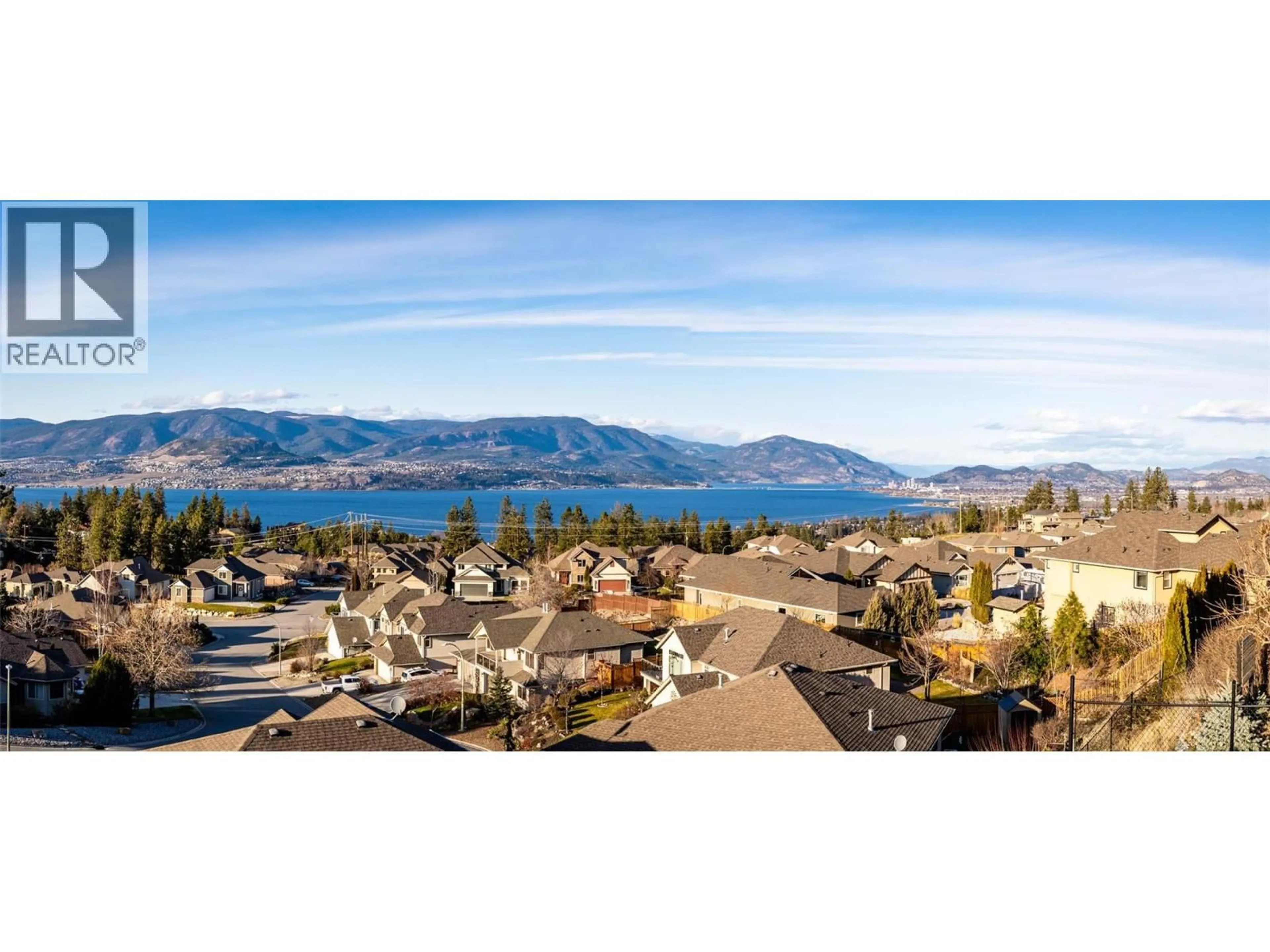 A pic from outside/outdoor area/front of a property/back of a property/a pic from drone, mountain view for 5251 COBBLE CRESCENT, Kelowna British Columbia V1W5C3