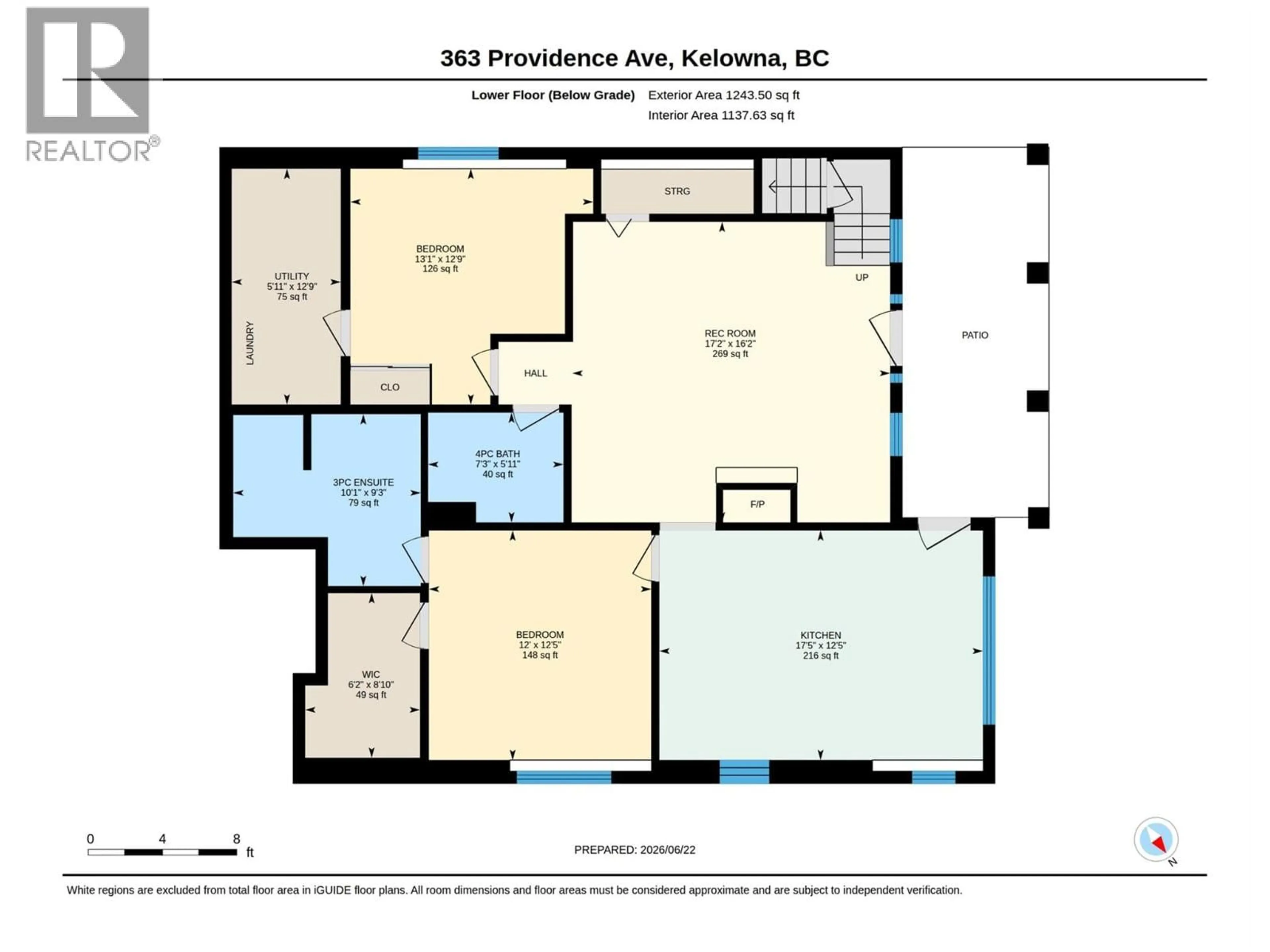 Floor plan for 363 PROVIDENCE AVENUE, Kelowna British Columbia V1W4Y7