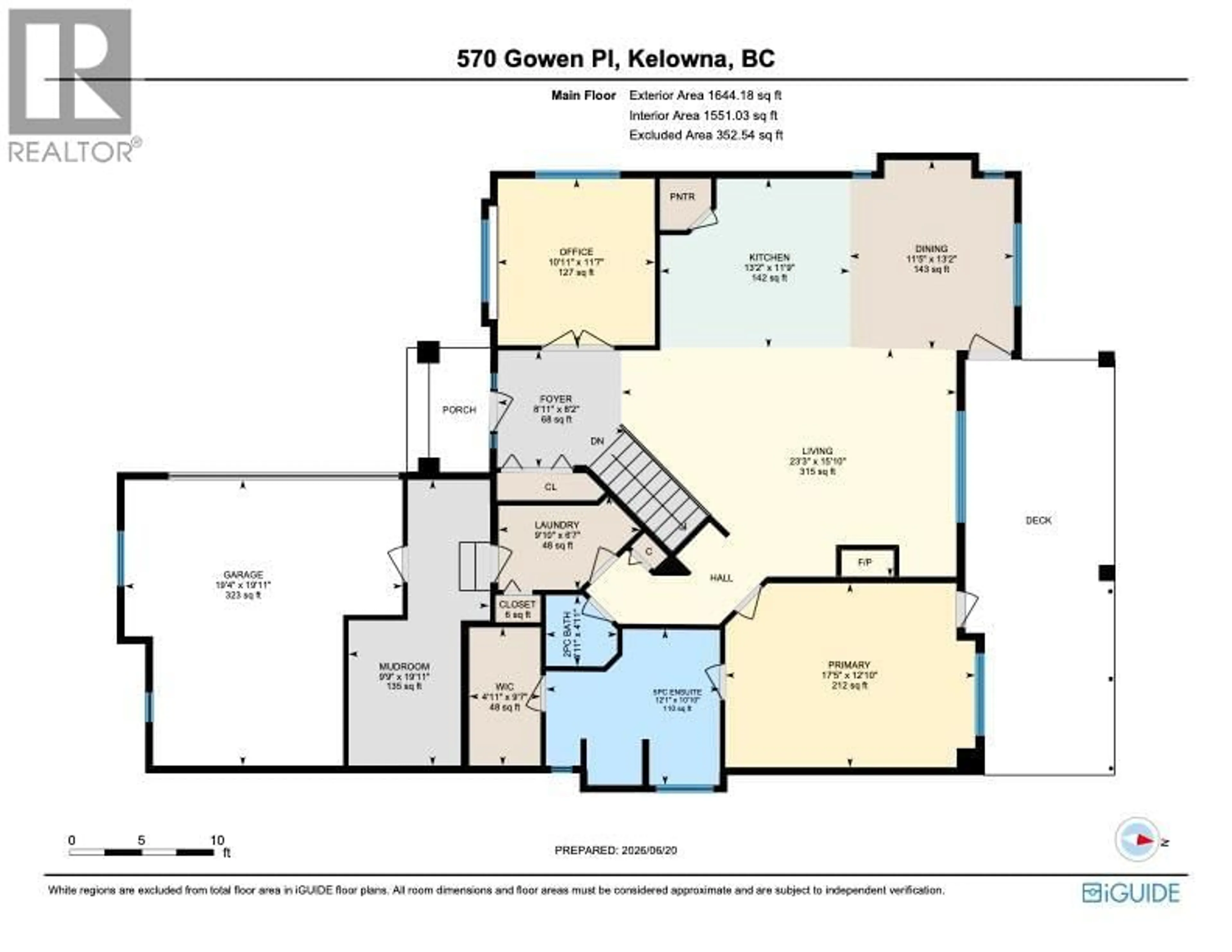 Floor plan for 570 GOWEN PLACE, Kelowna British Columbia V1W5B4