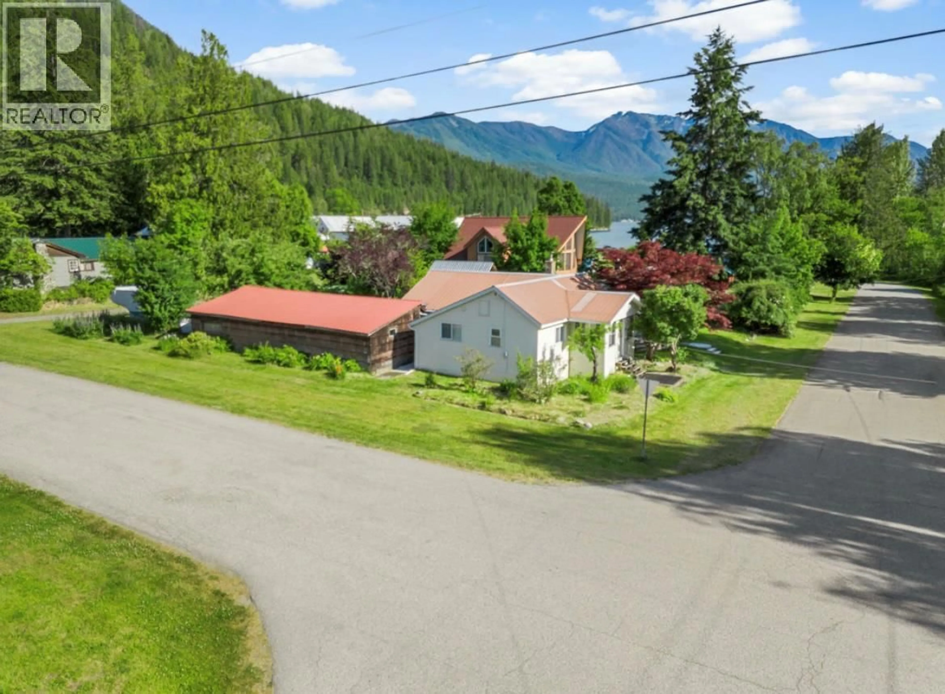 A pic from outside/outdoor area/front of a property/back of a property/a pic from drone, mountain view for 112 JOSEPHINE STREET, New Denver British Columbia V0G1S0