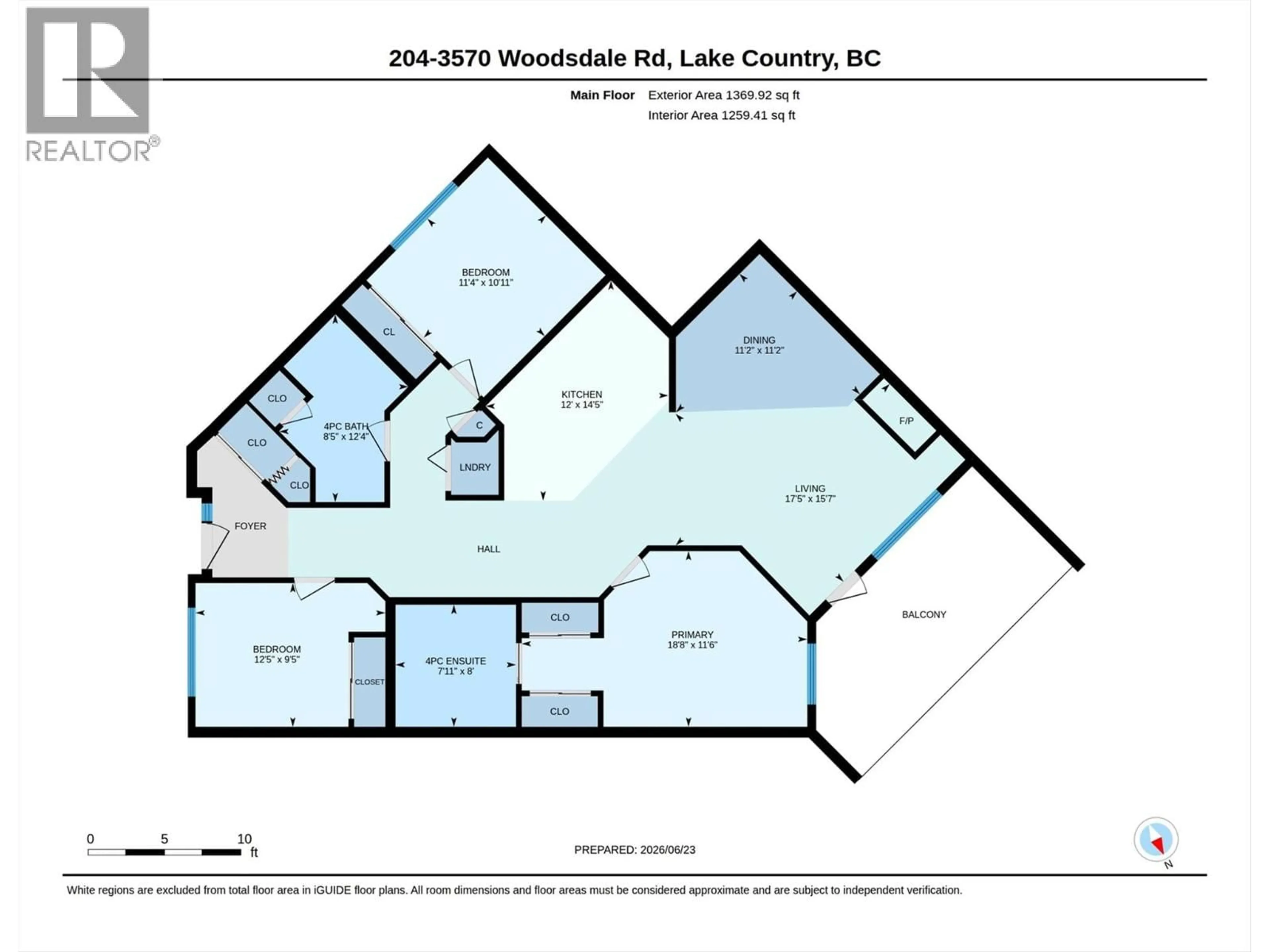 Floor plan for 204 - 3570 WOODSDALE ROAD, Lake Country British Columbia V4V1Y9