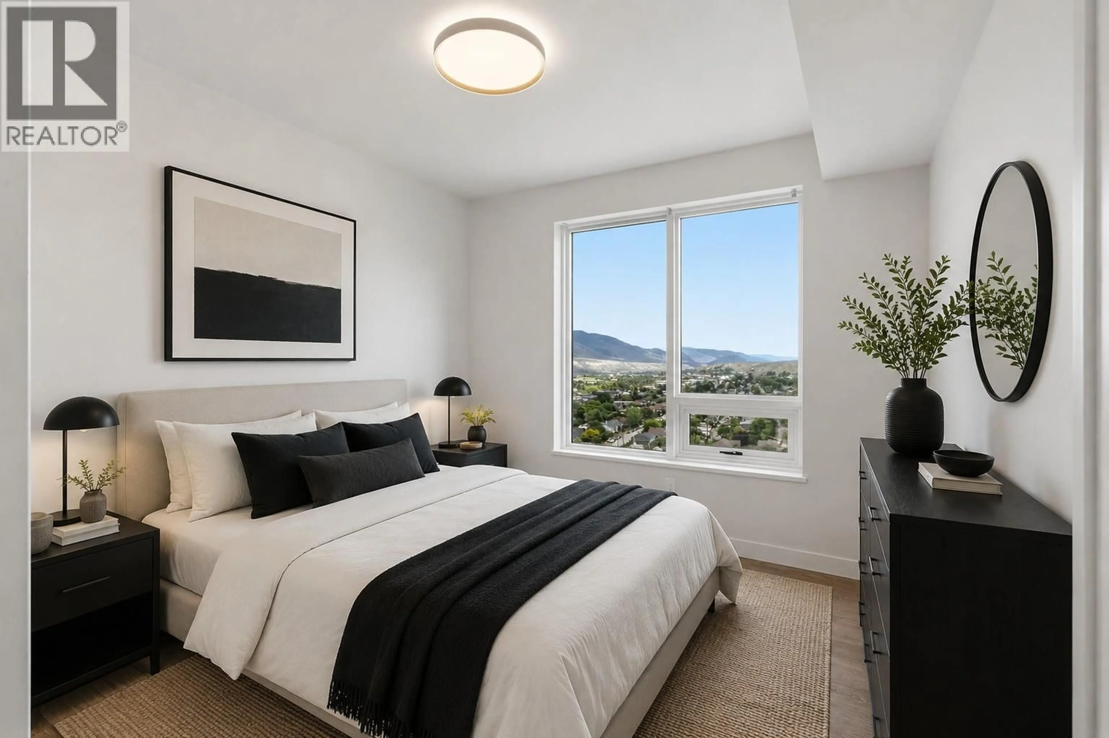 Bedroom with bed, unknown for 1303 - 460 NICOLA STREET, Kamloops British Columbia V2C0N2