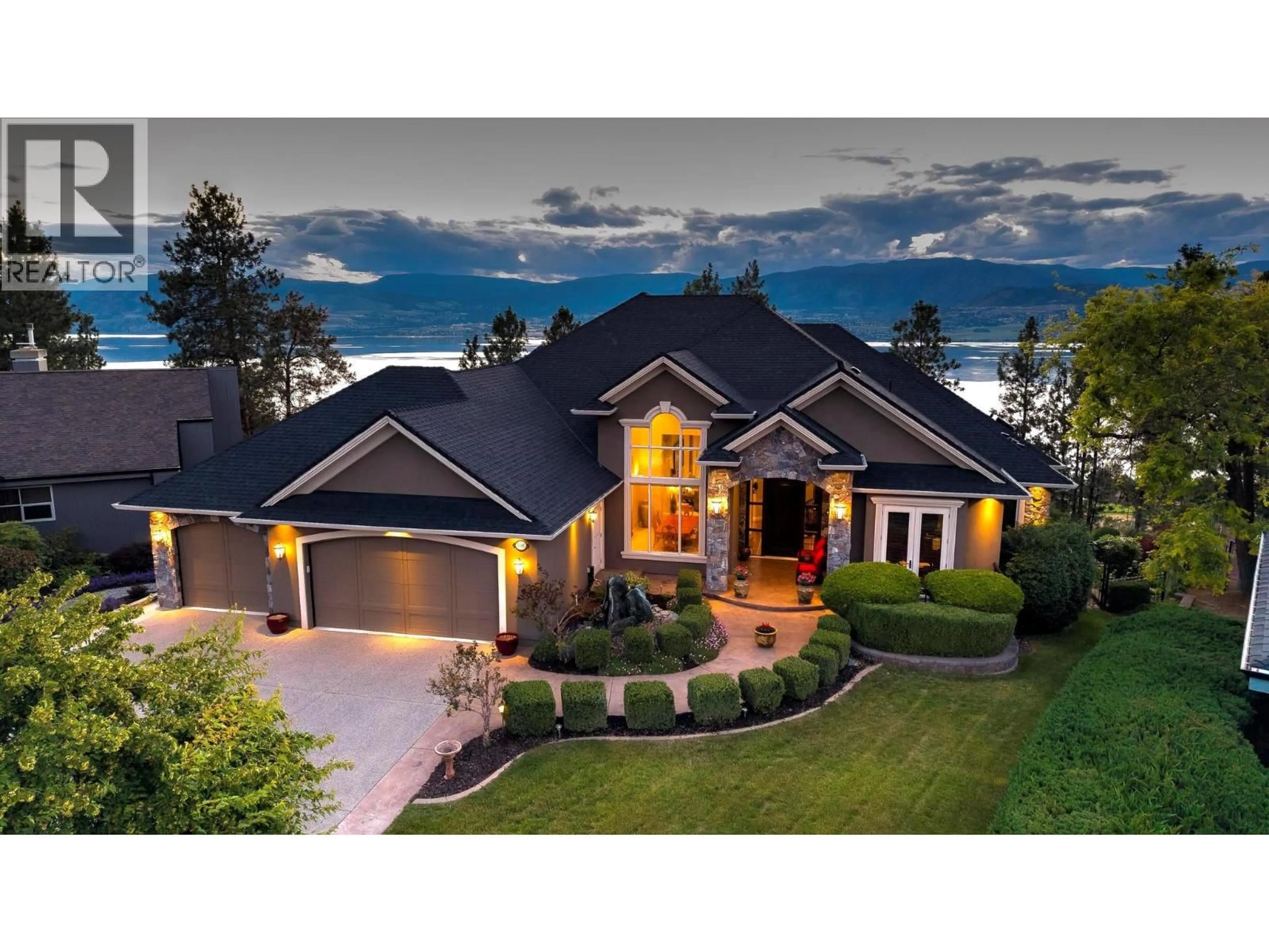 Home with brick exterior material, water/lake/river/ocean view for 5386 TANAGER COURT, Kelowna British Columbia V1W4K5