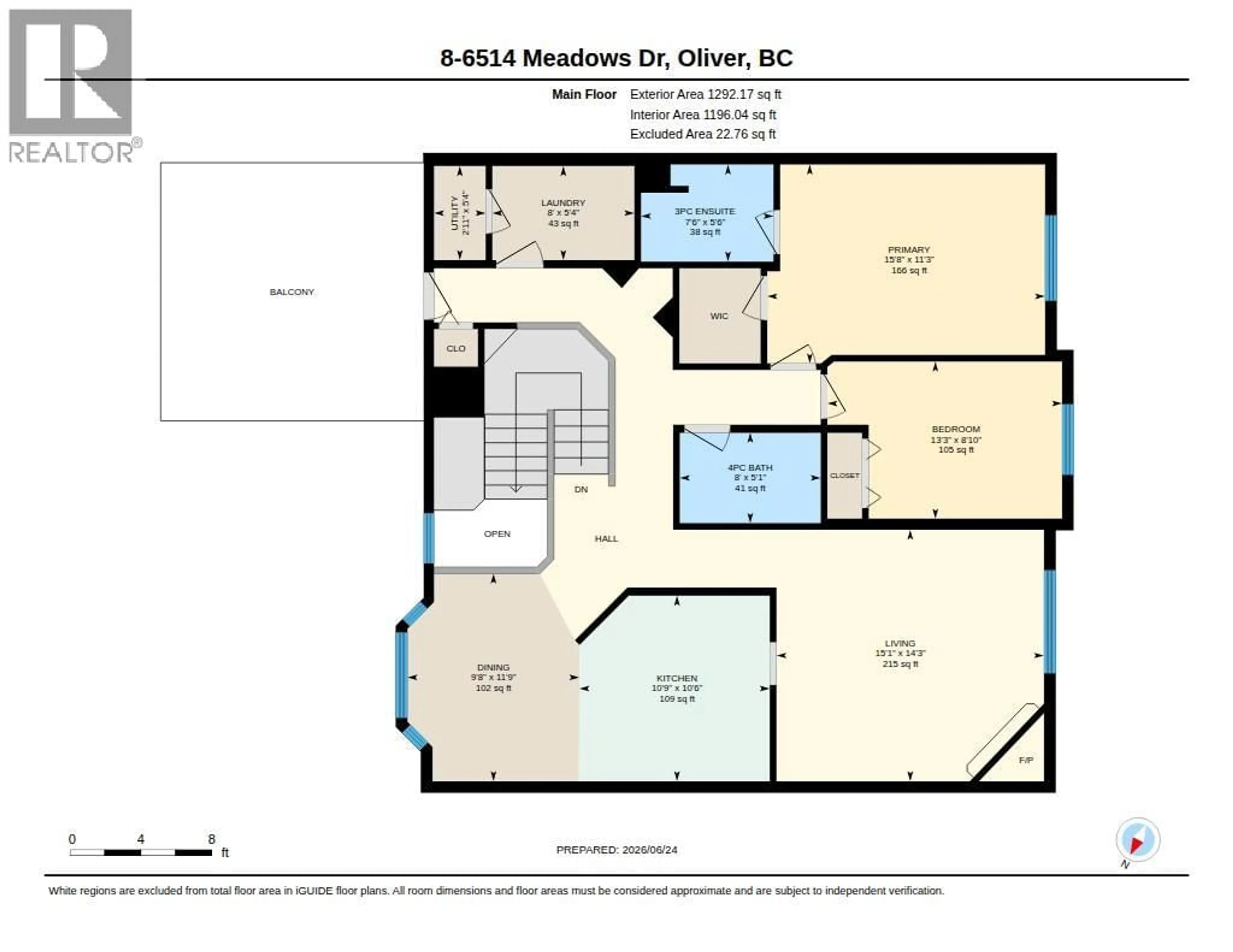 Floor plan for 8 - 6514 MEADOWS DRIVE, Oliver British Columbia V0H1T3
