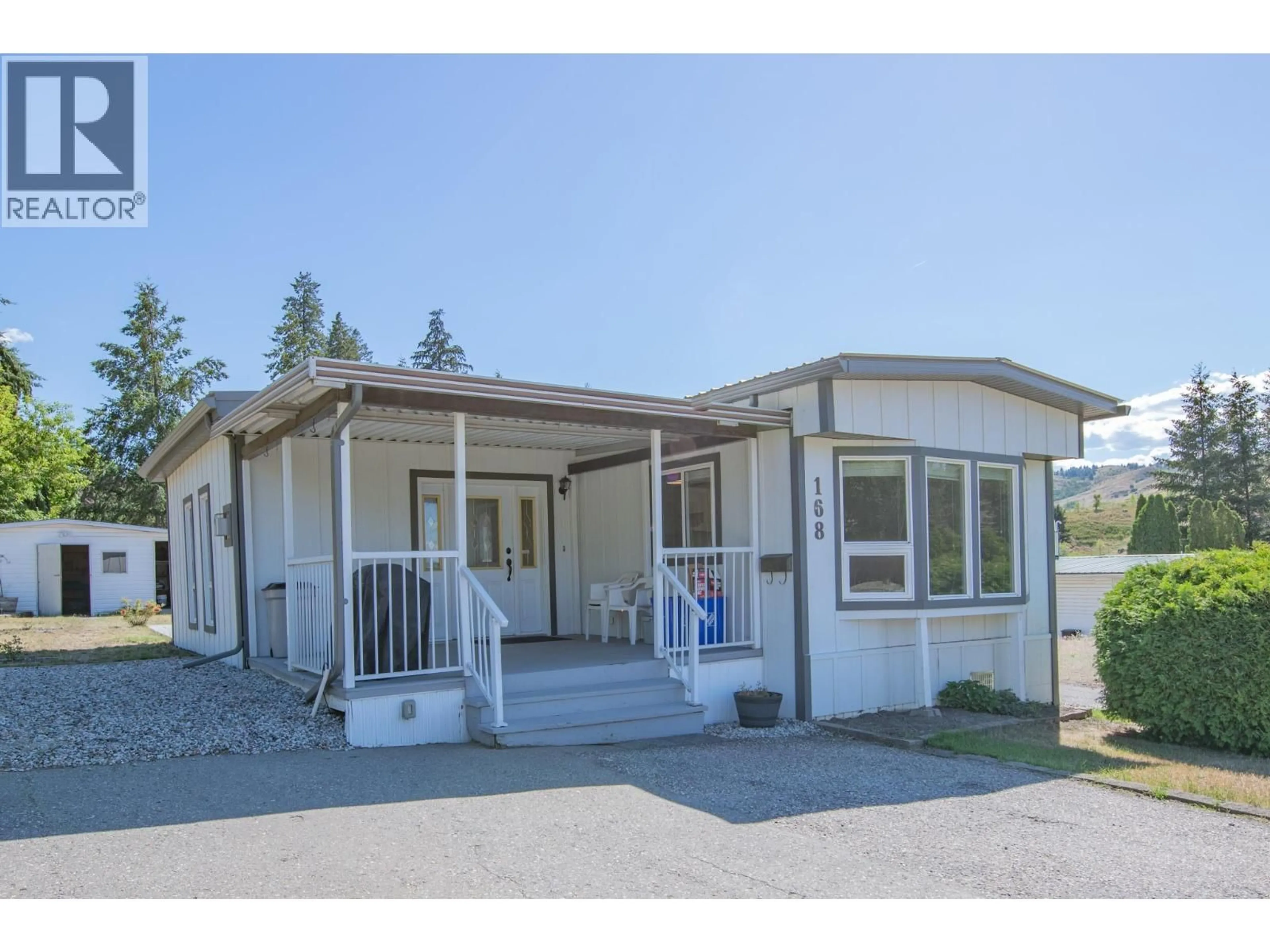 Home with vinyl exterior material, street for 168 - 15401 KALAMALKA ROAD, Coldstream British Columbia V1B1Z3