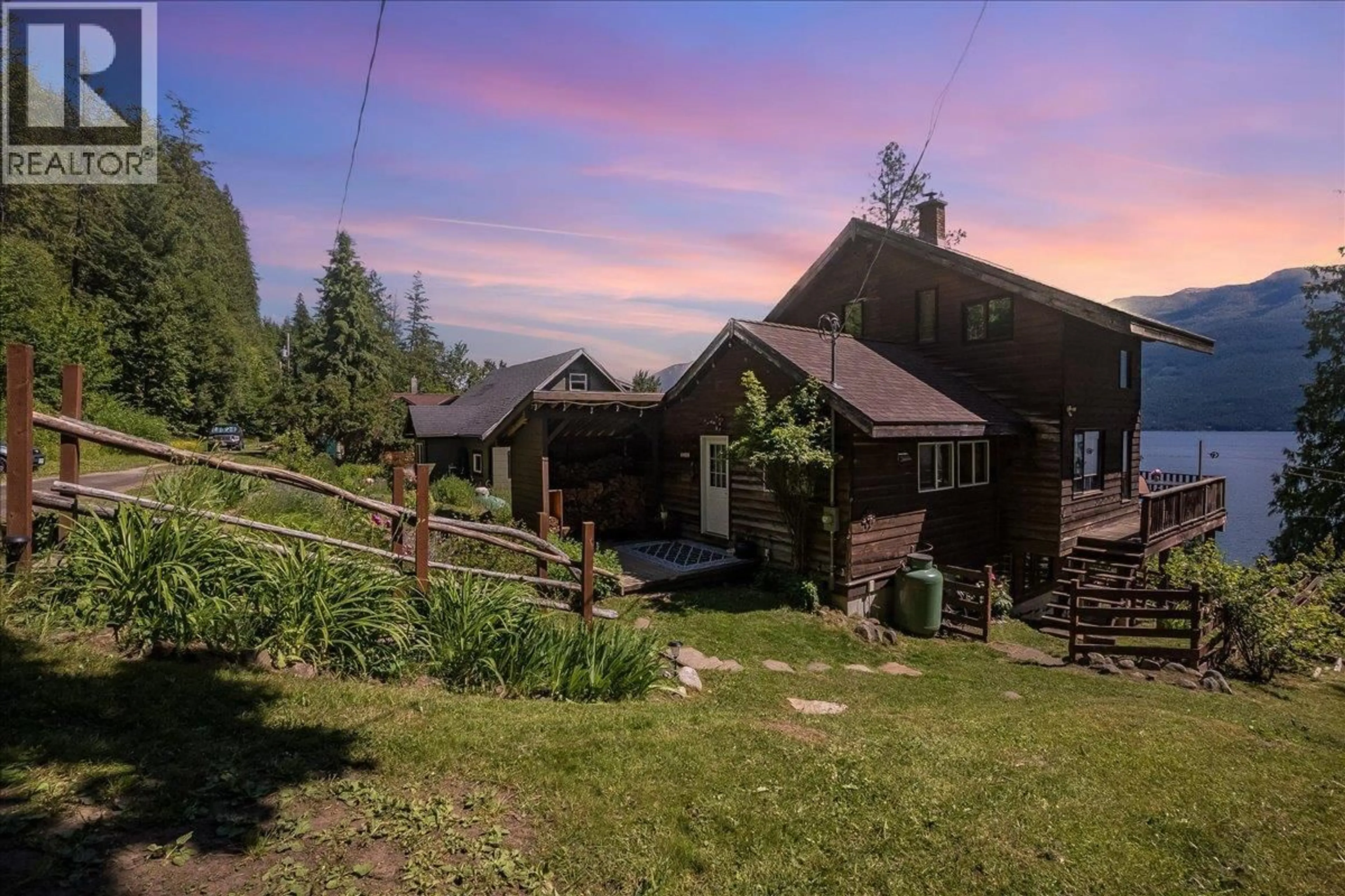 A pic from outside/outdoor area/front of a property/back of a property/a pic from drone, mountain view for 3548 TERRACE STREET, Ainsworth British Columbia V0G1A0