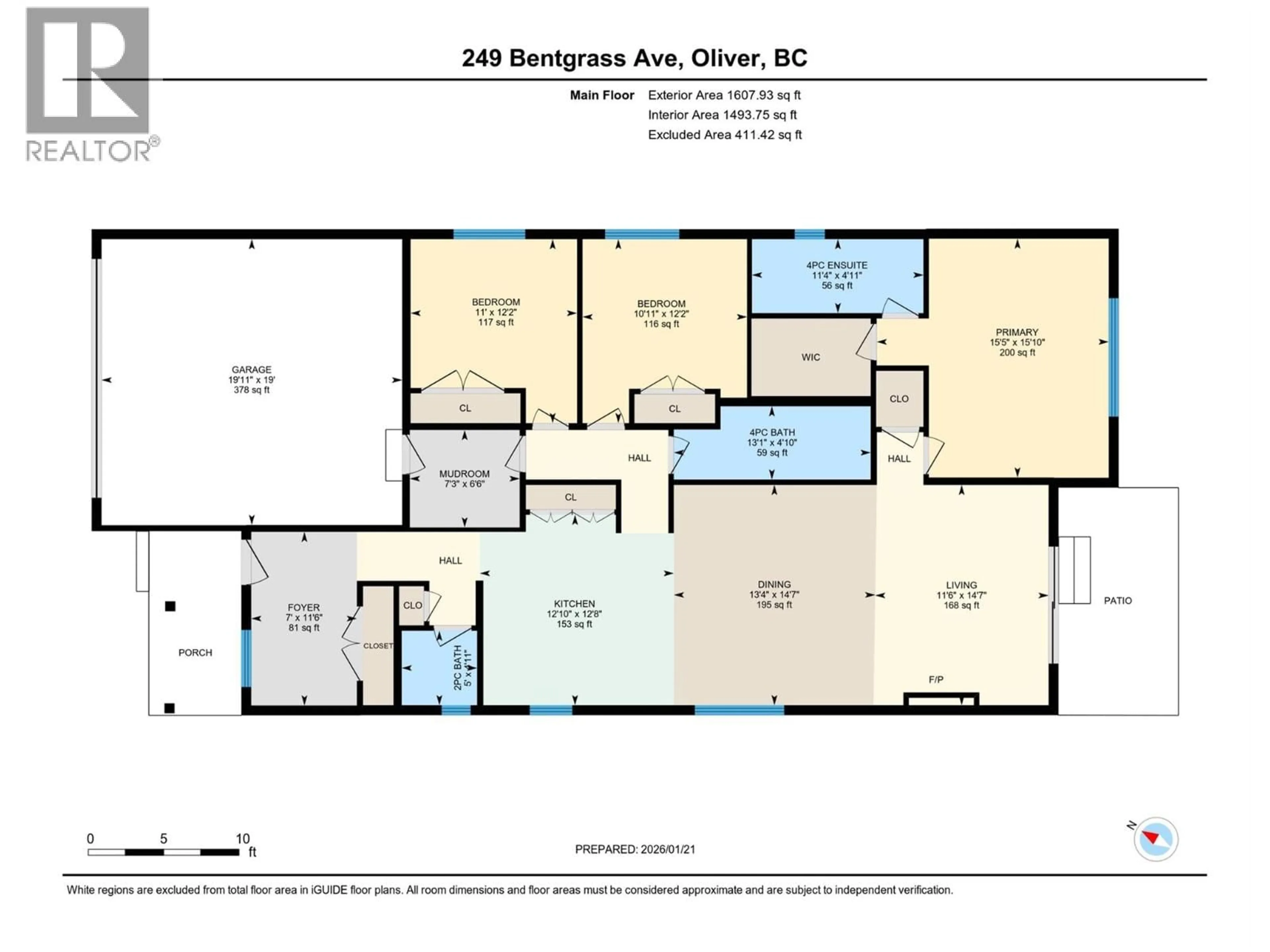 Floor plan for 249 BENTGRASS AVENUE, Oliver British Columbia V0H1T3
