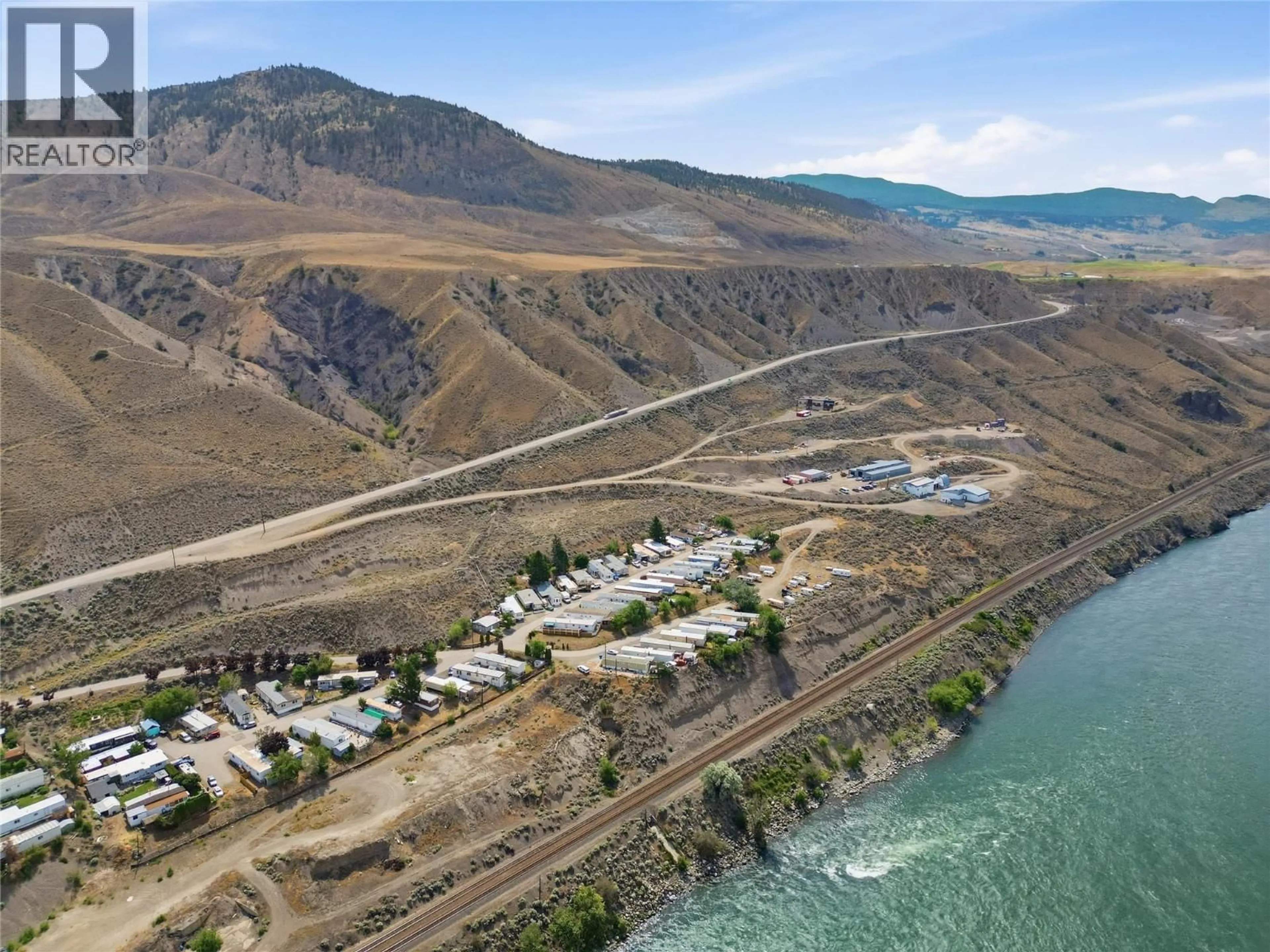 A pic from outside/outdoor area/front of a property/back of a property/a pic from drone, water/lake/river/ocean view for 8 - 1000 MESA VISTA COURT, Ashcroft British Columbia V0K1A0