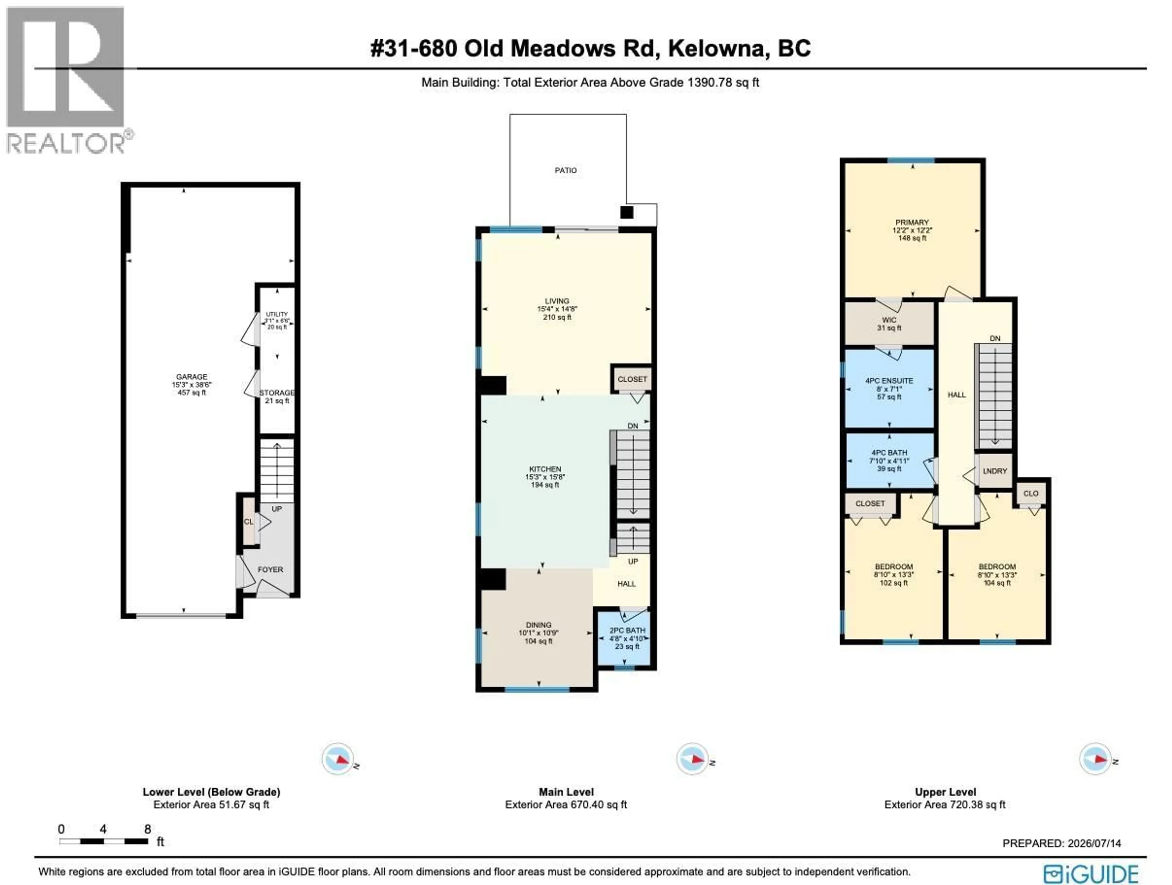 Floor plan for 31 - 680 OLD MEADOWS ROAD, Kelowna British Columbia V1W5L4