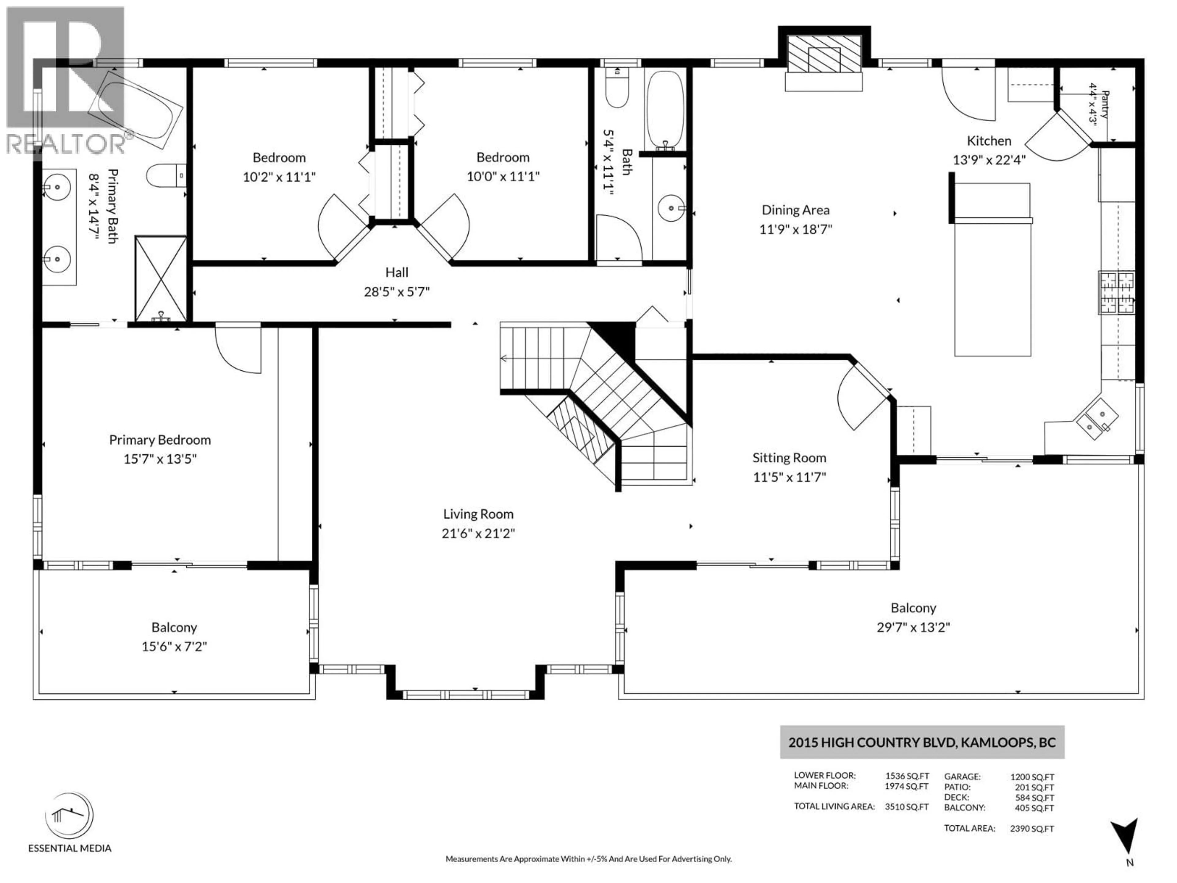 Floor plan for 2015 HIGH COUNTRY BOULEVARD, Kamloops British Columbia V2E1L2