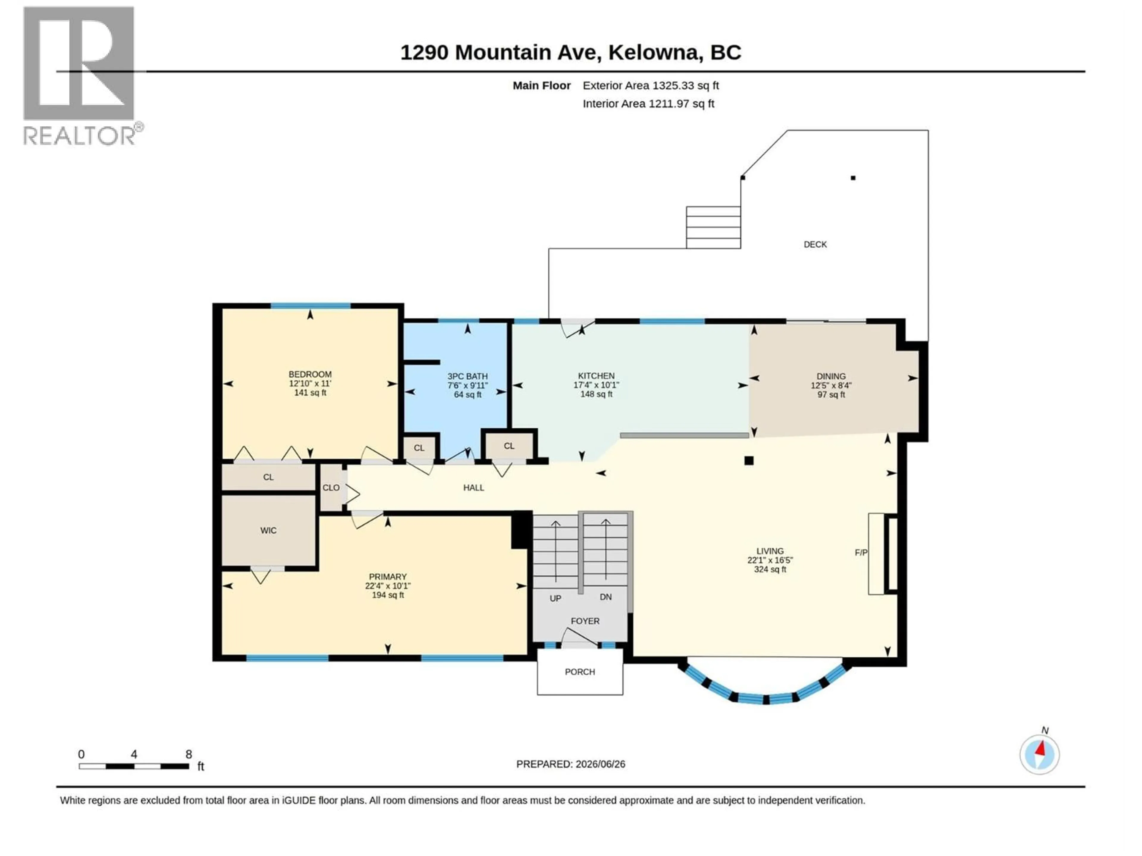 Floor plan for 1290 MOUNTAIN AVENUE, Kelowna British Columbia V1Y7H2