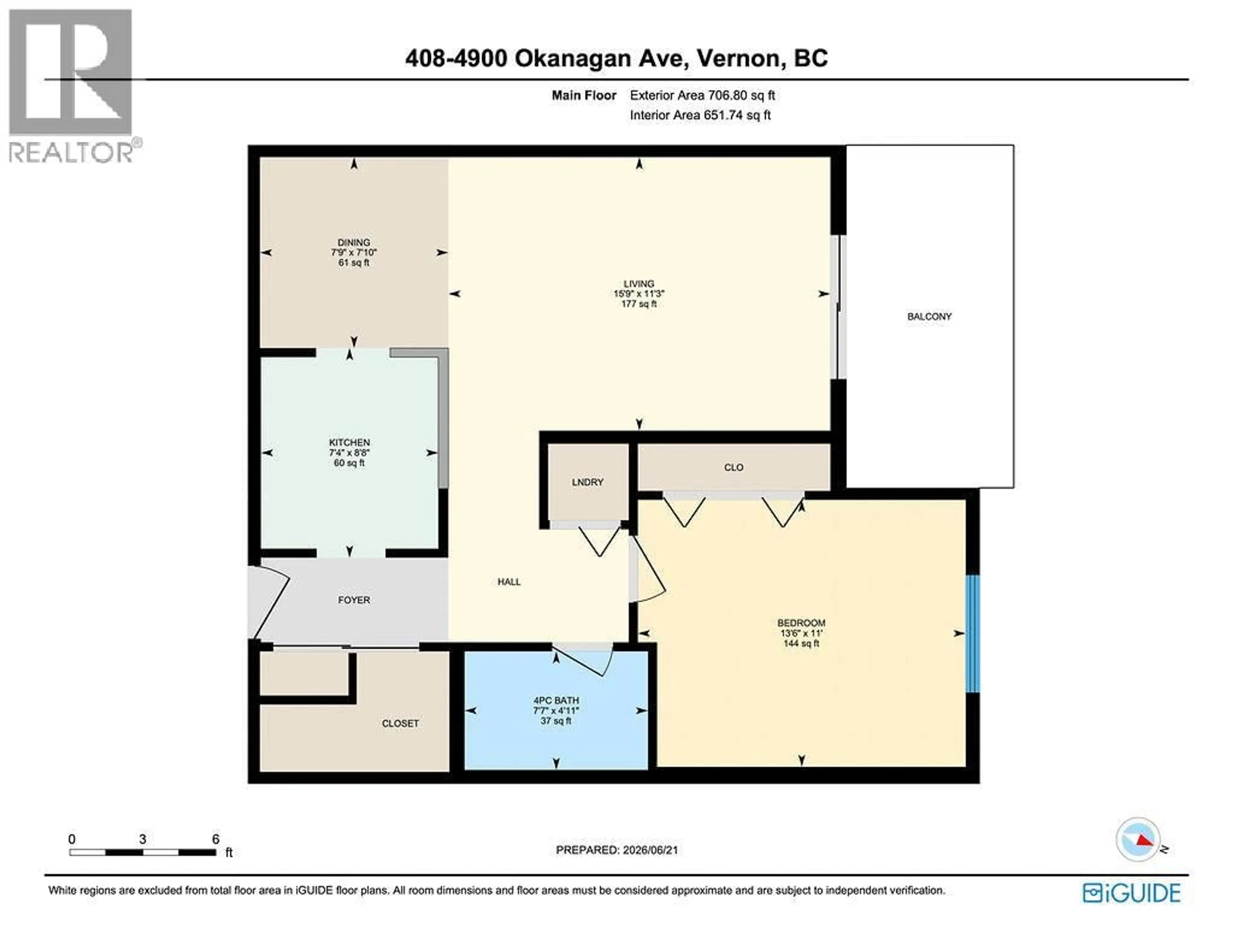 Floor plan for 408 - 4900 OKANAGAN AVENUE, Vernon British Columbia V1T8S1