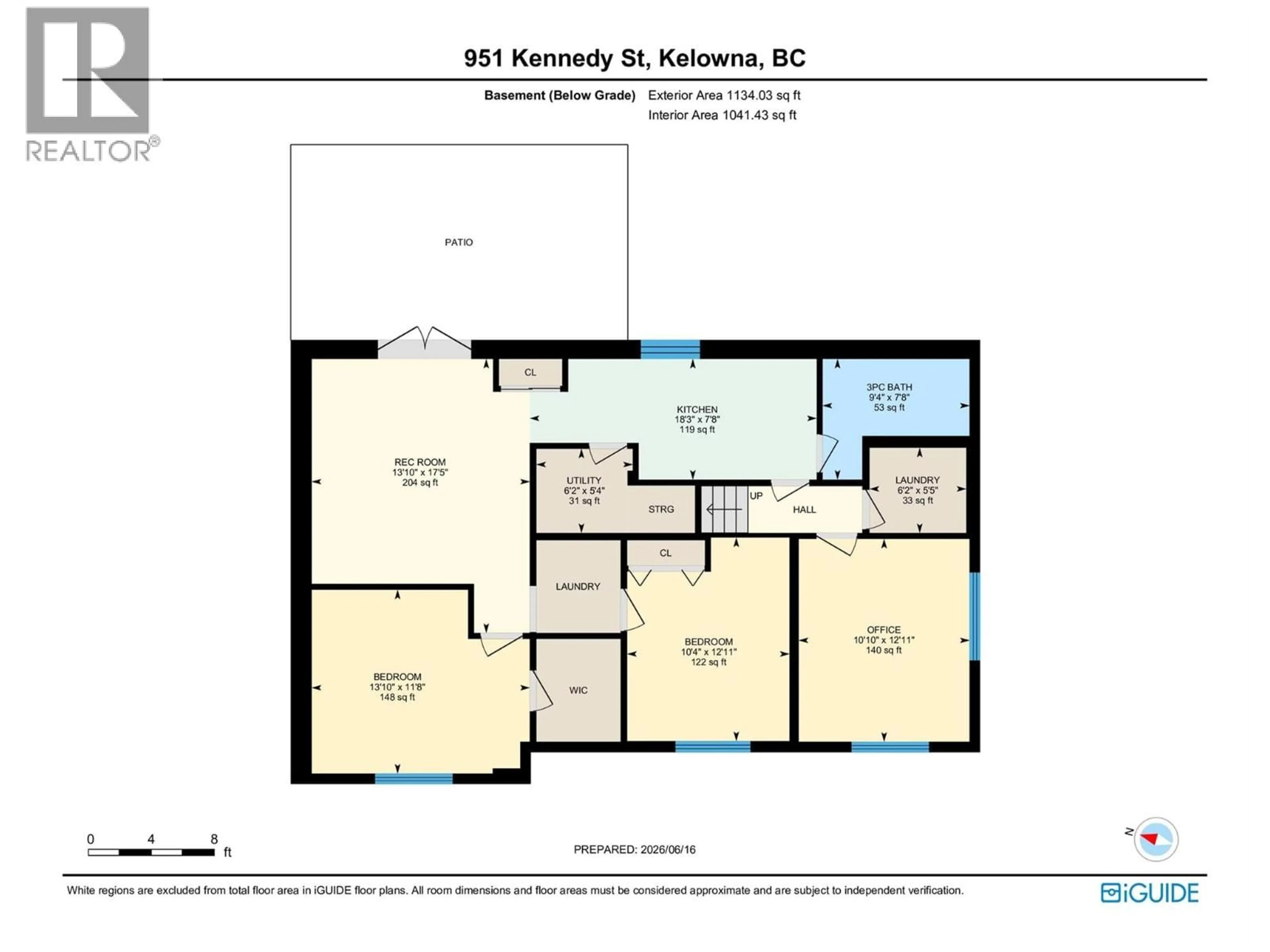 Floor plan for 951 KENNEDY STREET, Kelowna British Columbia V1Y4E9